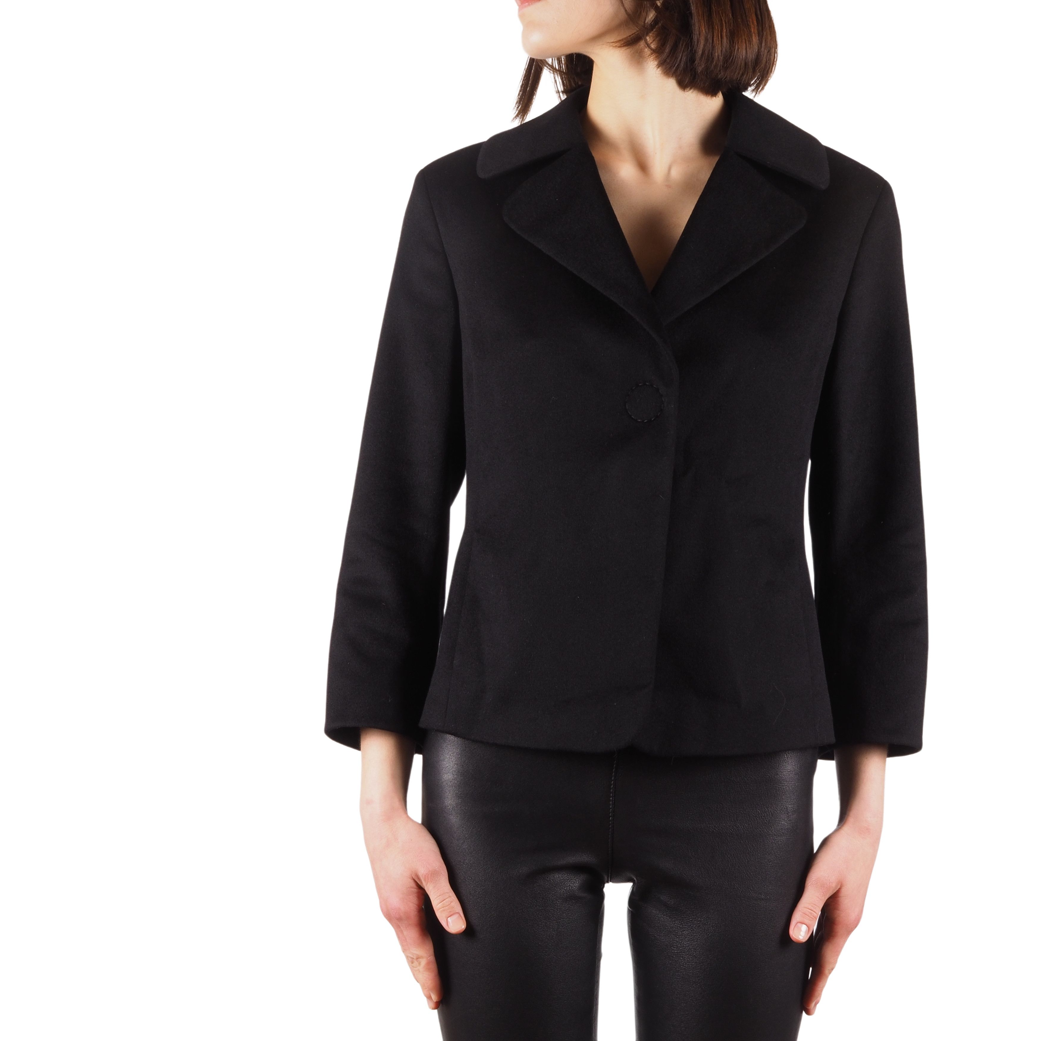 Akris Akris Wool Angora Black Blazer Jacket Size M / US 6-8 / IT 42-44 - 1 Thumbnail