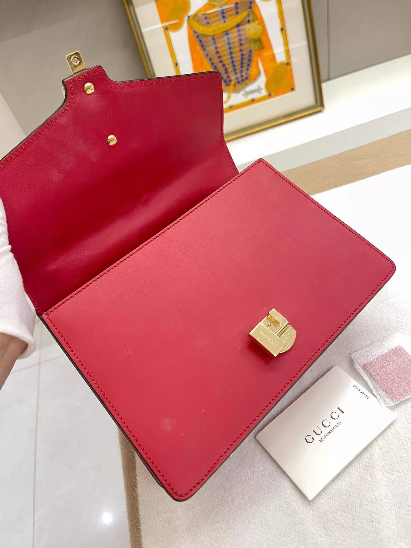 Gucci Gucci Sylvie Serbia Medium Red New 25.5x16 AE919 Size ONE SIZE - 8 Thumbnail