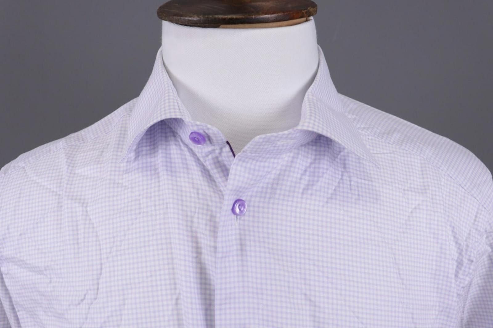 Eton Eton Contemporary Fit BLue Check Twill Shirt Sz 43 / 17 Size US M / EU 48-50 / 2 - 3 Thumbnail