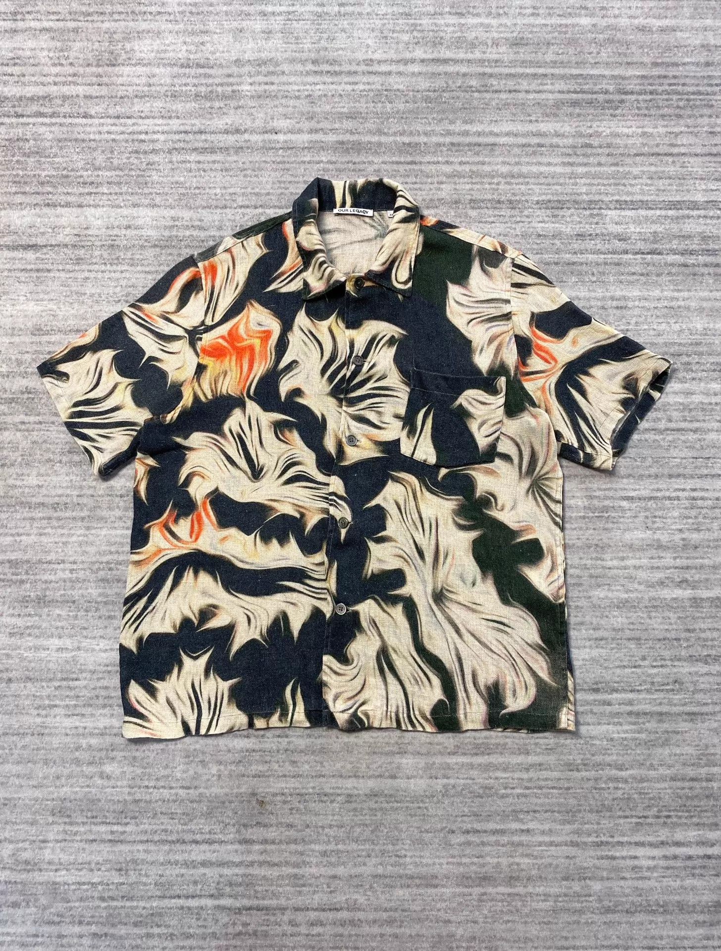 Our Legacy Our Legacy Floral Thorns Flame Short Sleeve Shirt Size US S / EU 44-46 / 1 - 1 Thumbnail