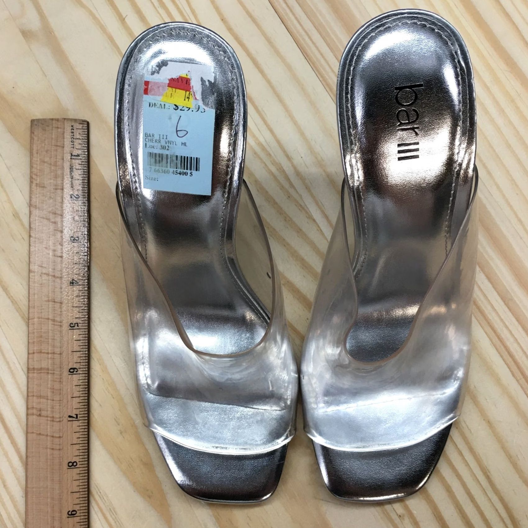 Bar III Bar III Heels Womens 9 M Cherr Mule Clear Slip On Open Toe Spool NEW Size US 9 / IT 39 - 5 Thumbnail