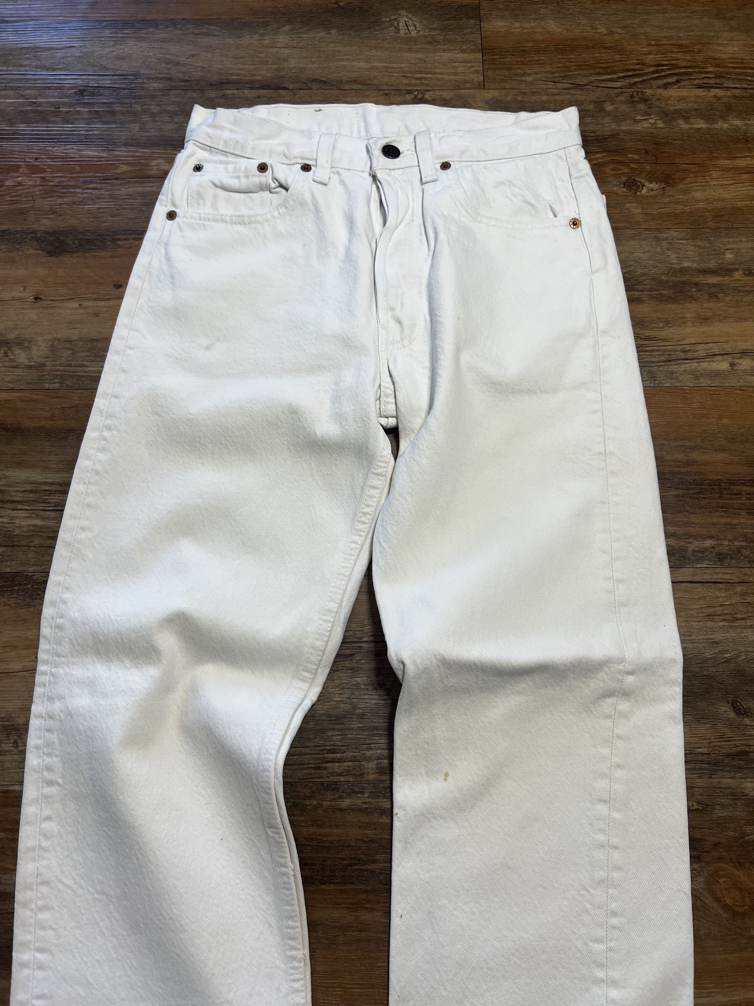 Levi's × Levi's Vintage Clothing × Vintage Vintage Levi's 501 White Denim Jean Pants Size US 29 - 2 Thumbnail