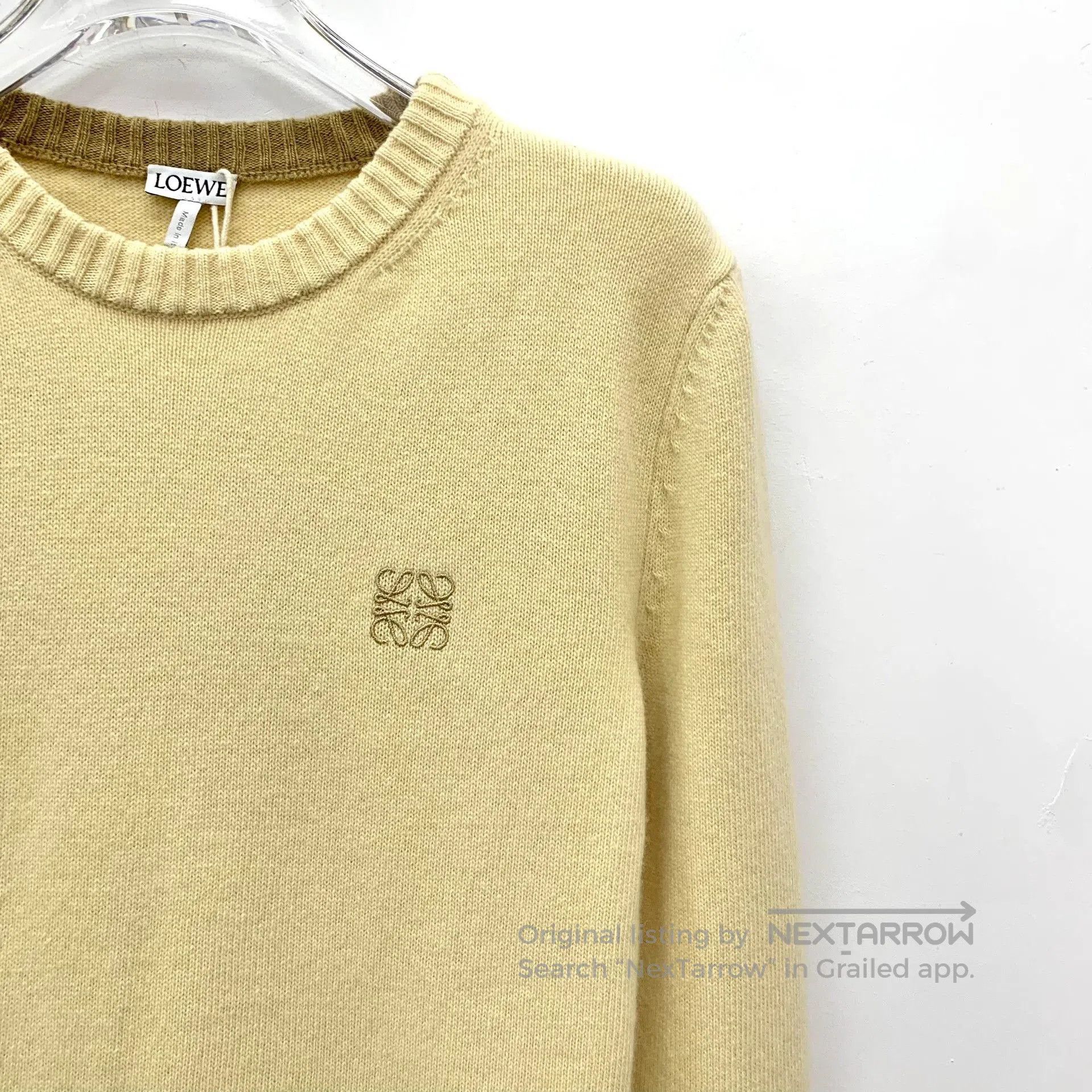 Loewe Loewe Yellow Logo Embroidered Wool Sweater. Size XS / US 0-2 / IT 36-38 - 3 Thumbnail
