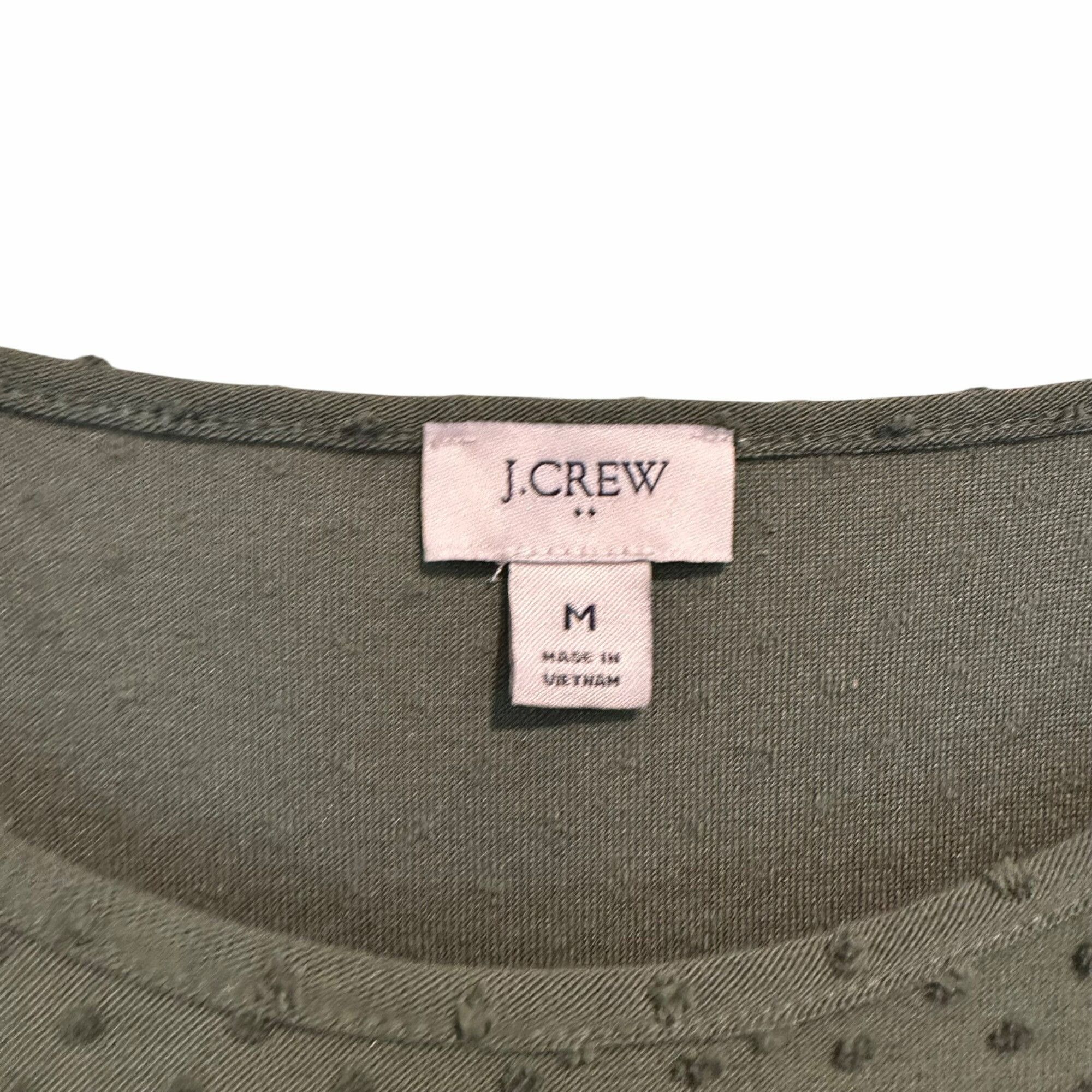 J.Crew ✨J.Crew Size M Women's Casual Green Textured Short Sleeve Dr Size M / US 6-8 / IT 42-44 - 3 Thumbnail