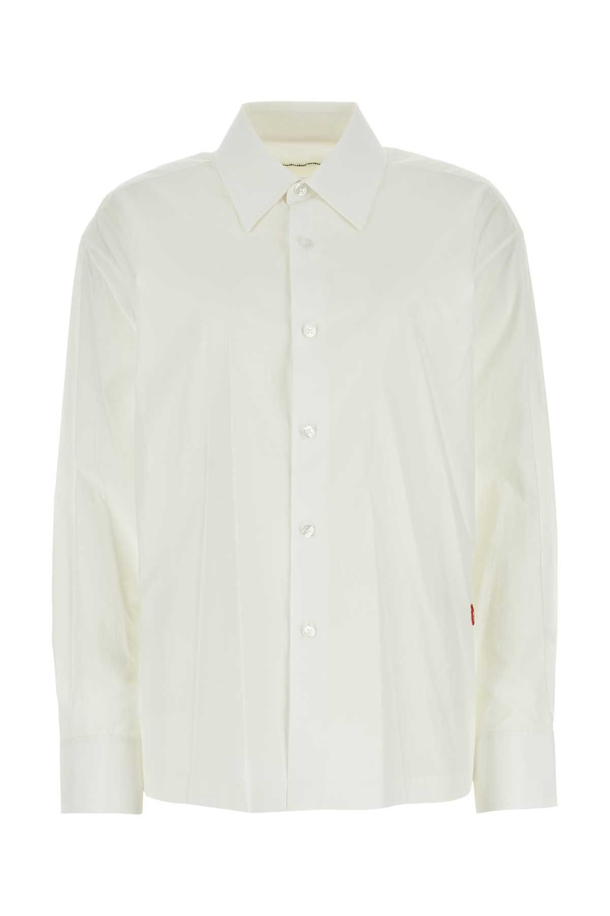 image of T By Alexander Wang White Poplin Shirt, Women's (Size Medium)