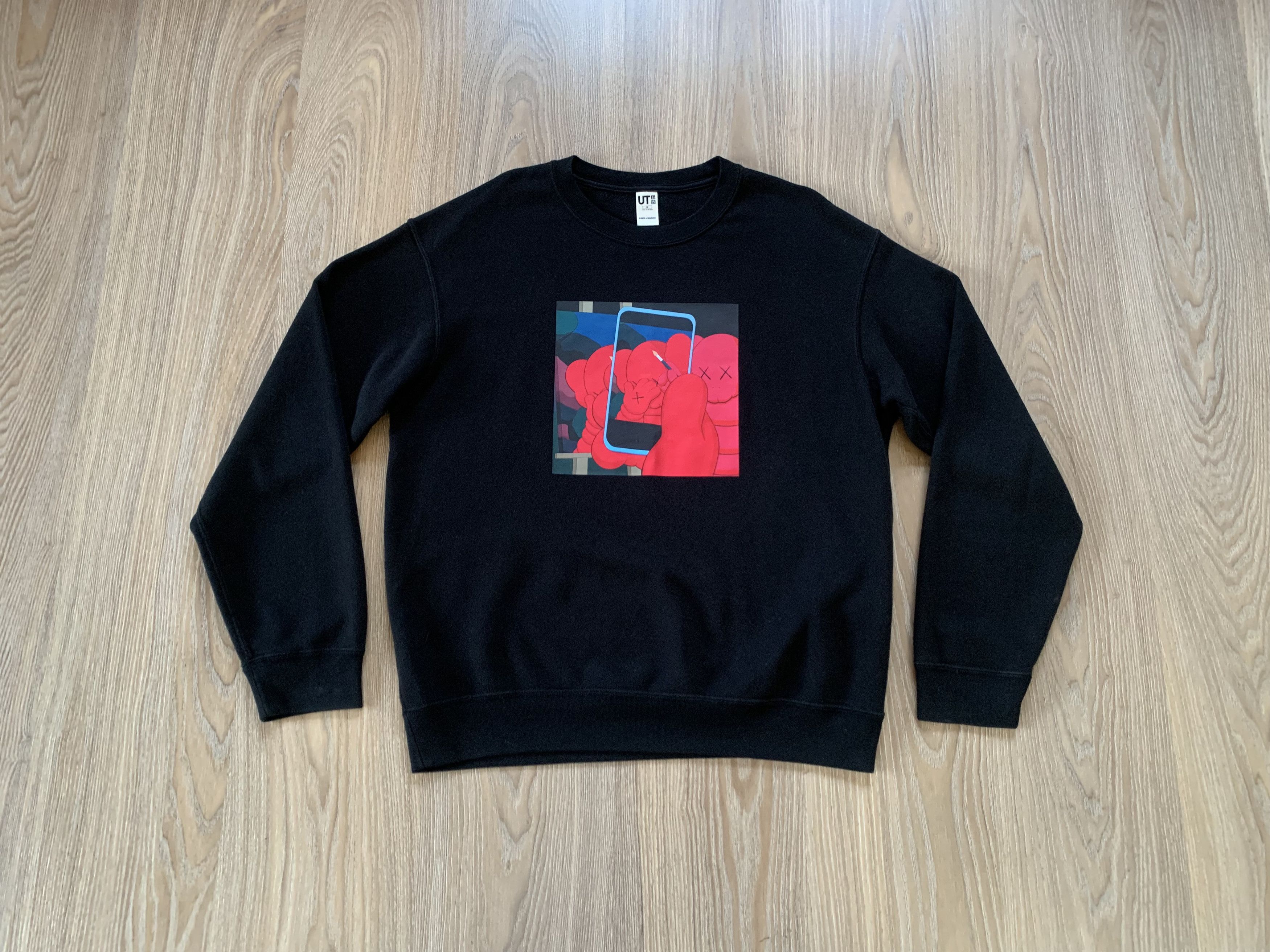 Japanese Brand Mens KAWS Uniqlo Andy Warhol Black Graphic Sweatshirt Size US M / EU 48-50 / 2 - 15 Thumbnail