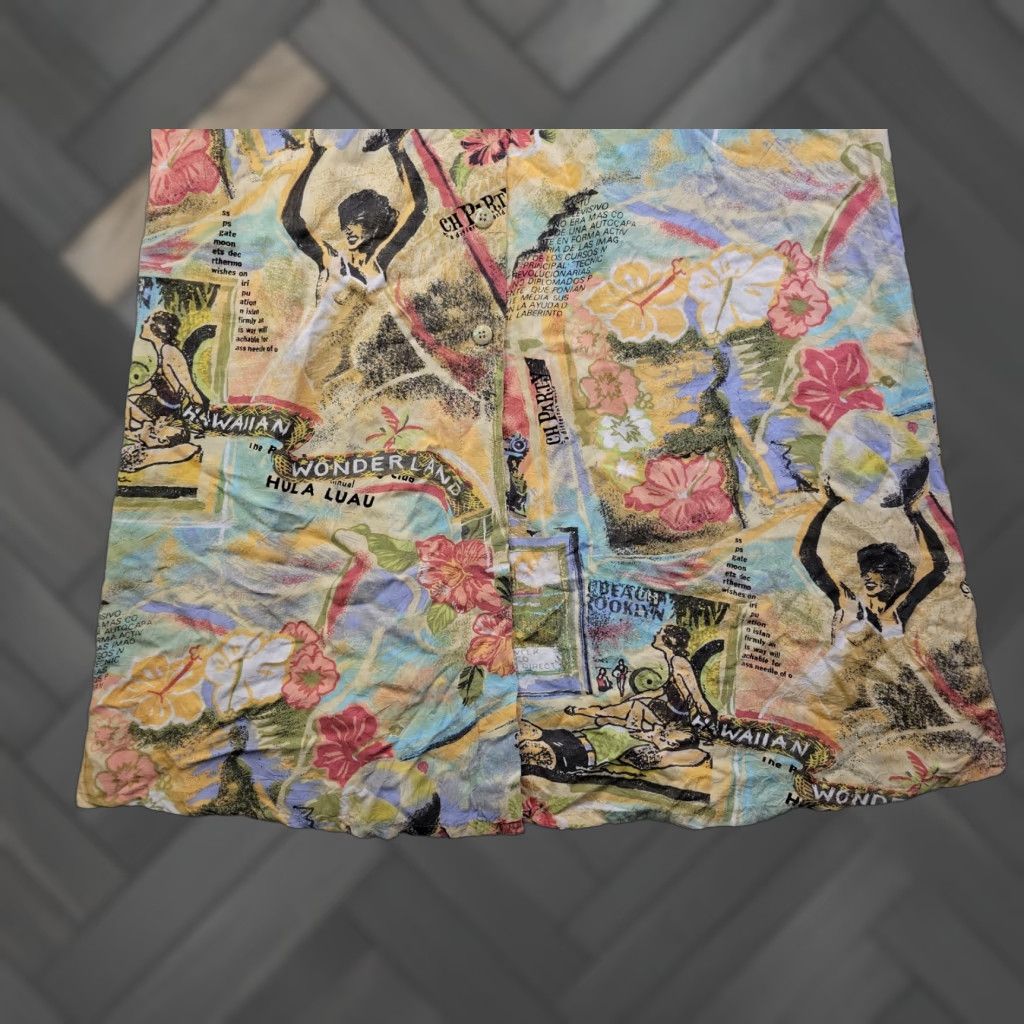 VINTAGE Jams World Button Down Dress Sleeveless Hawaiian Luau Multicolor M Womens Long 46