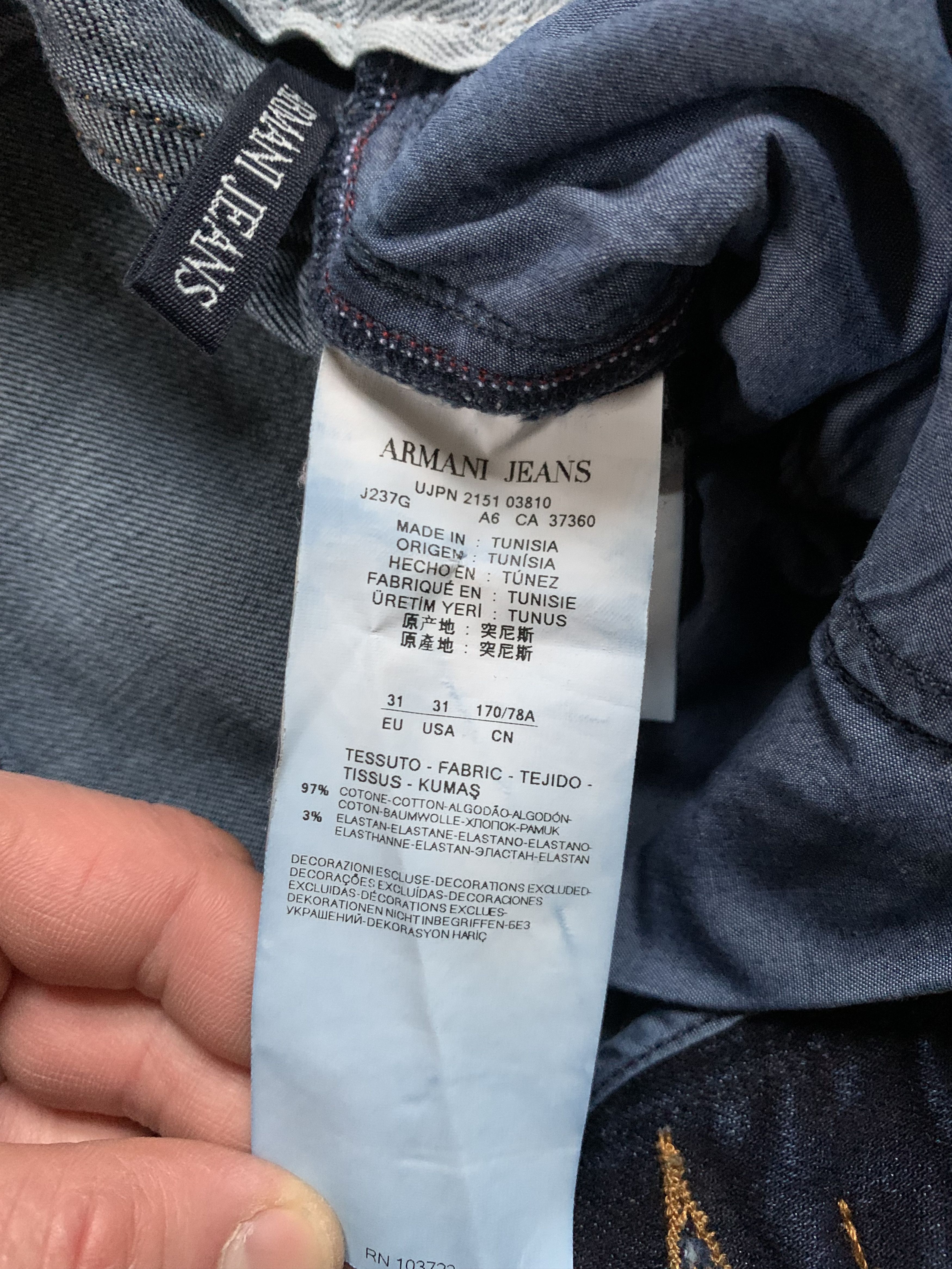 Armani Vintage Navy Blue Slim Armani Jeans Size US 31 - 11 Thumbnail