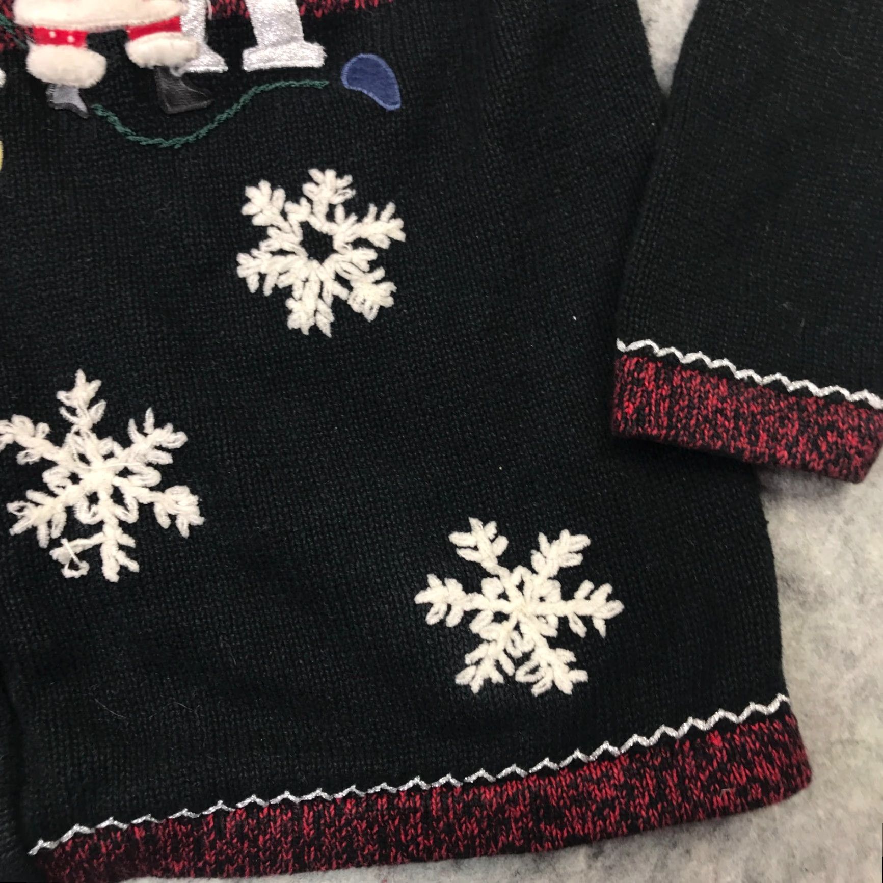 Vintage VINTAGE All Points Sweater Womens Medium Black Christmas Holiday Santa Snowflake Womens Size M / US 6-8 / IT 42-44 - 5 Thumbnail