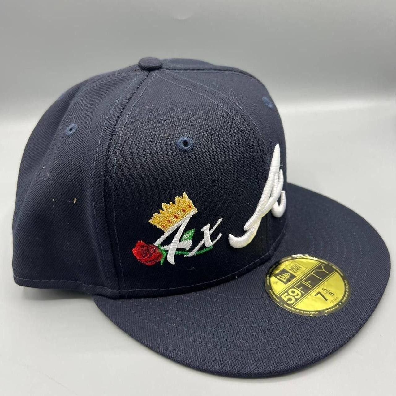 New Era Atlanta Braves Hat Men 7 5/8 Floral 59Fifty New Era Fitted Size ONE SIZE - 7 Thumbnail