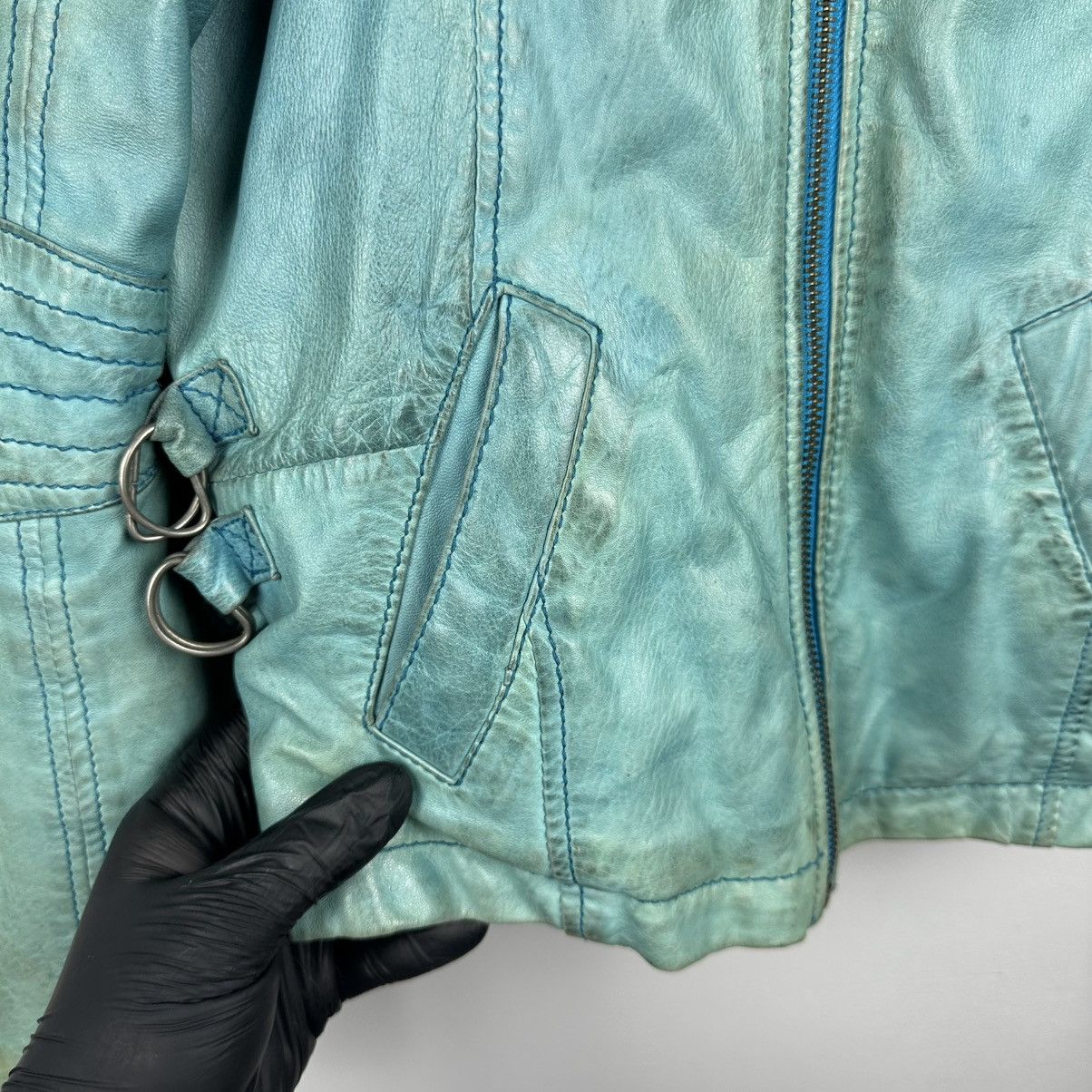 Vintage Vintage Rare Freaky Nation Crazy Faded Leather Jacket Size M / US 6-8 / IT 42-44 - 10 Thumbnail