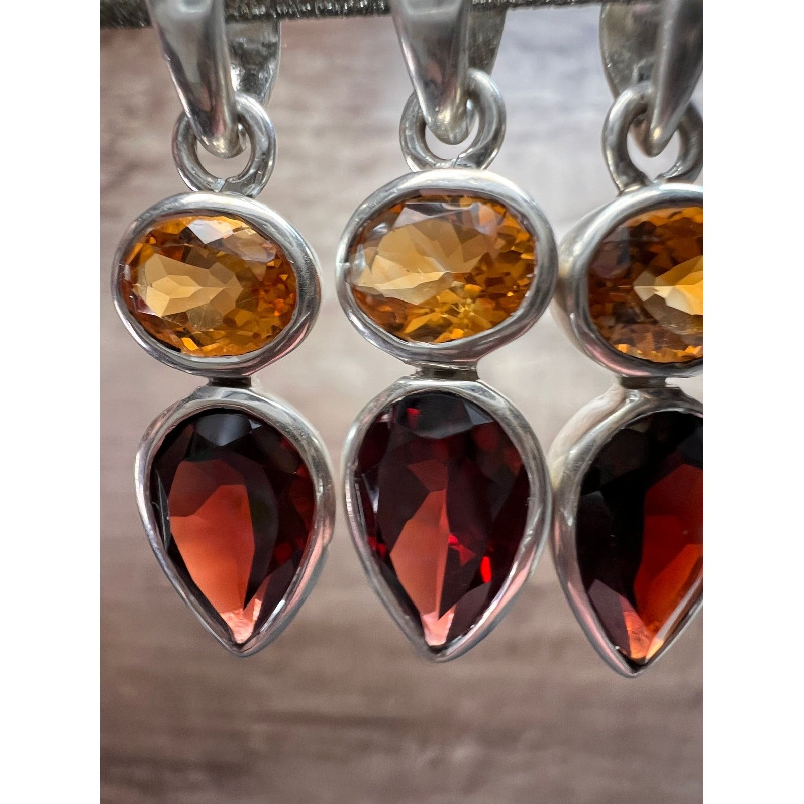 Other NEW citrine and garnet sterling silver pendant Size ONE SIZE - 10 Thumbnail