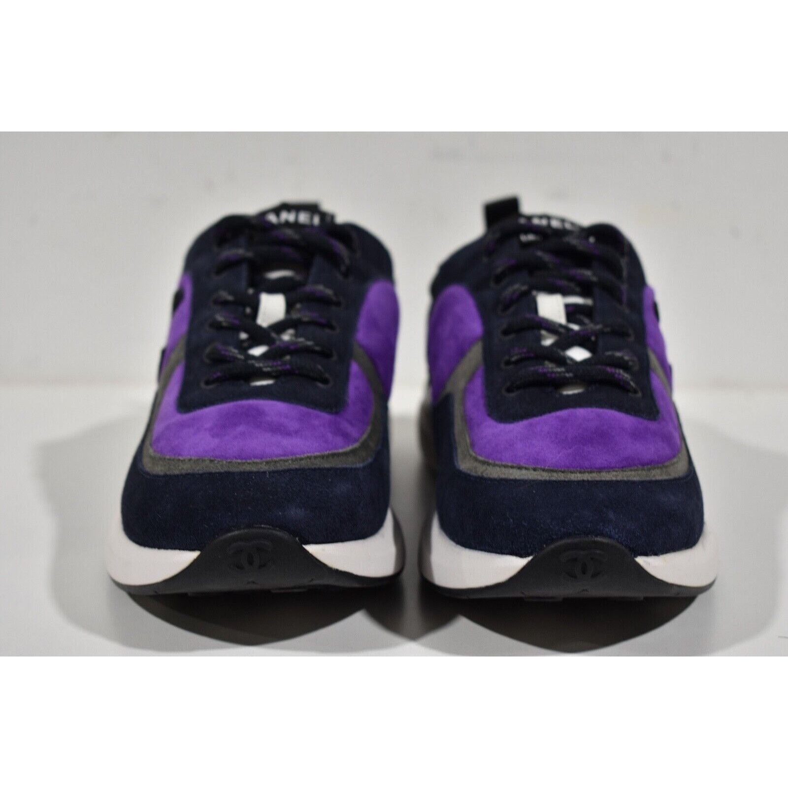 Chanel 21K Suede CC Logo Lace Up Tie Flat Runner Trainer Sneaker 41 Size US 11 / IT 41 - 5 Thumbnail