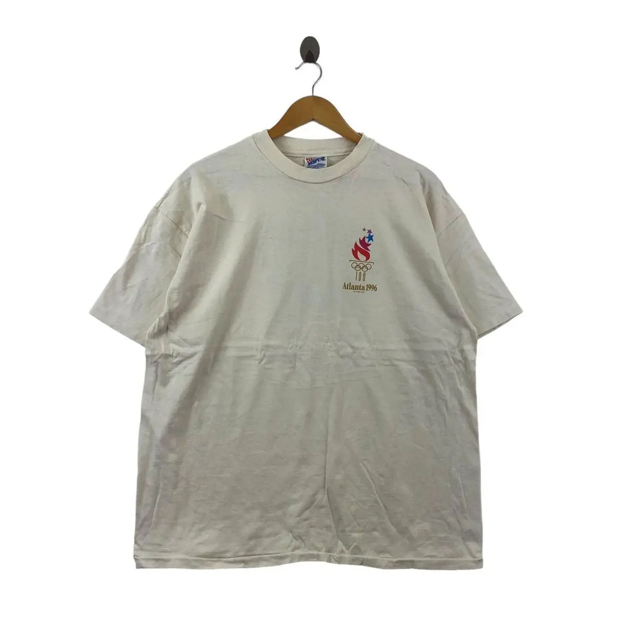 Vintage Vintage 1996 ATLANTA USA OLYMPICl Games Tee Shirt Athletic Size US XL / EU 56 / 4 - 2 Thumbnail