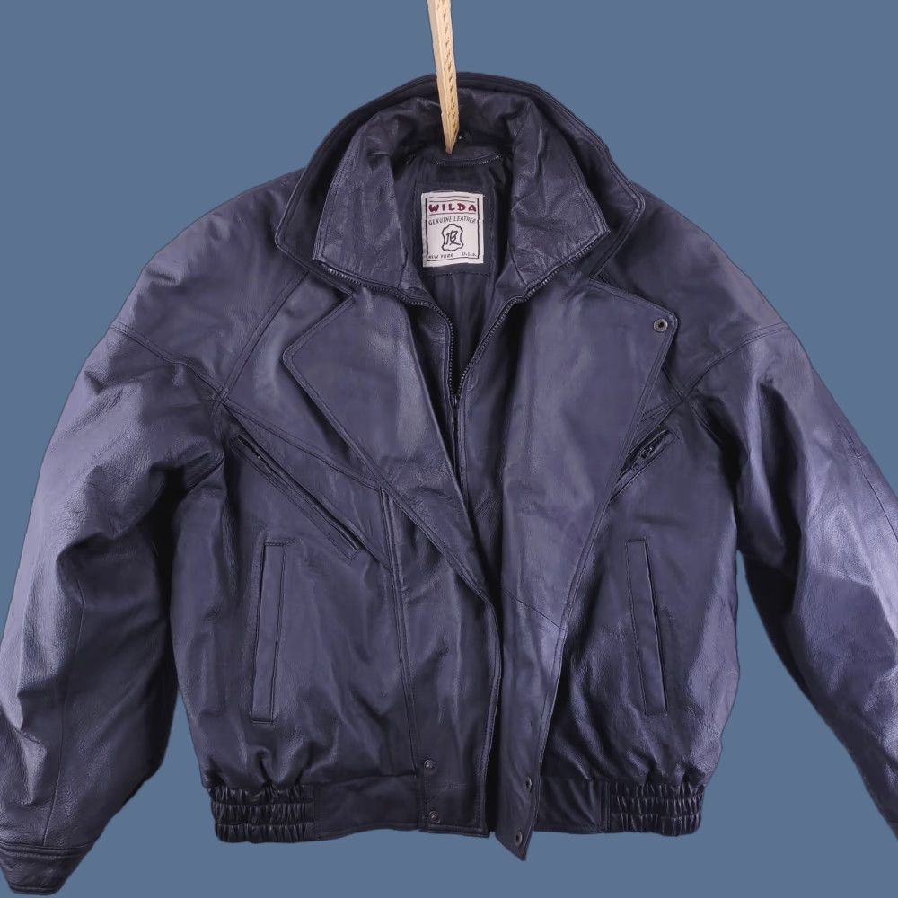 Vintage Wilda Leather Jacket XL Real Genuine Zip Bomber Mens Size US XL / EU 56 / 4 - 1 Thumbnail
