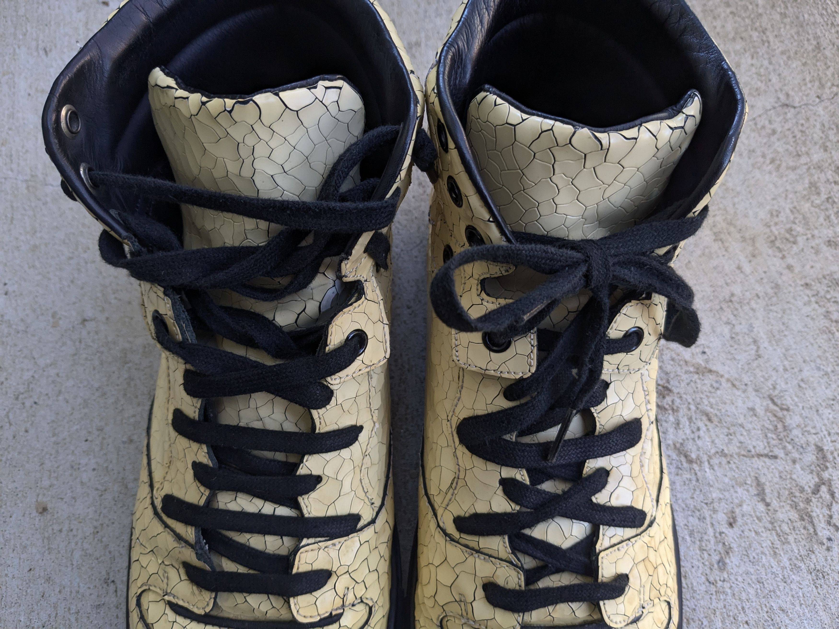 Balenciaga Balenciaga Arena Cream Black 10 Leather High Tops Size US 10 / EU 43 - 4 Thumbnail