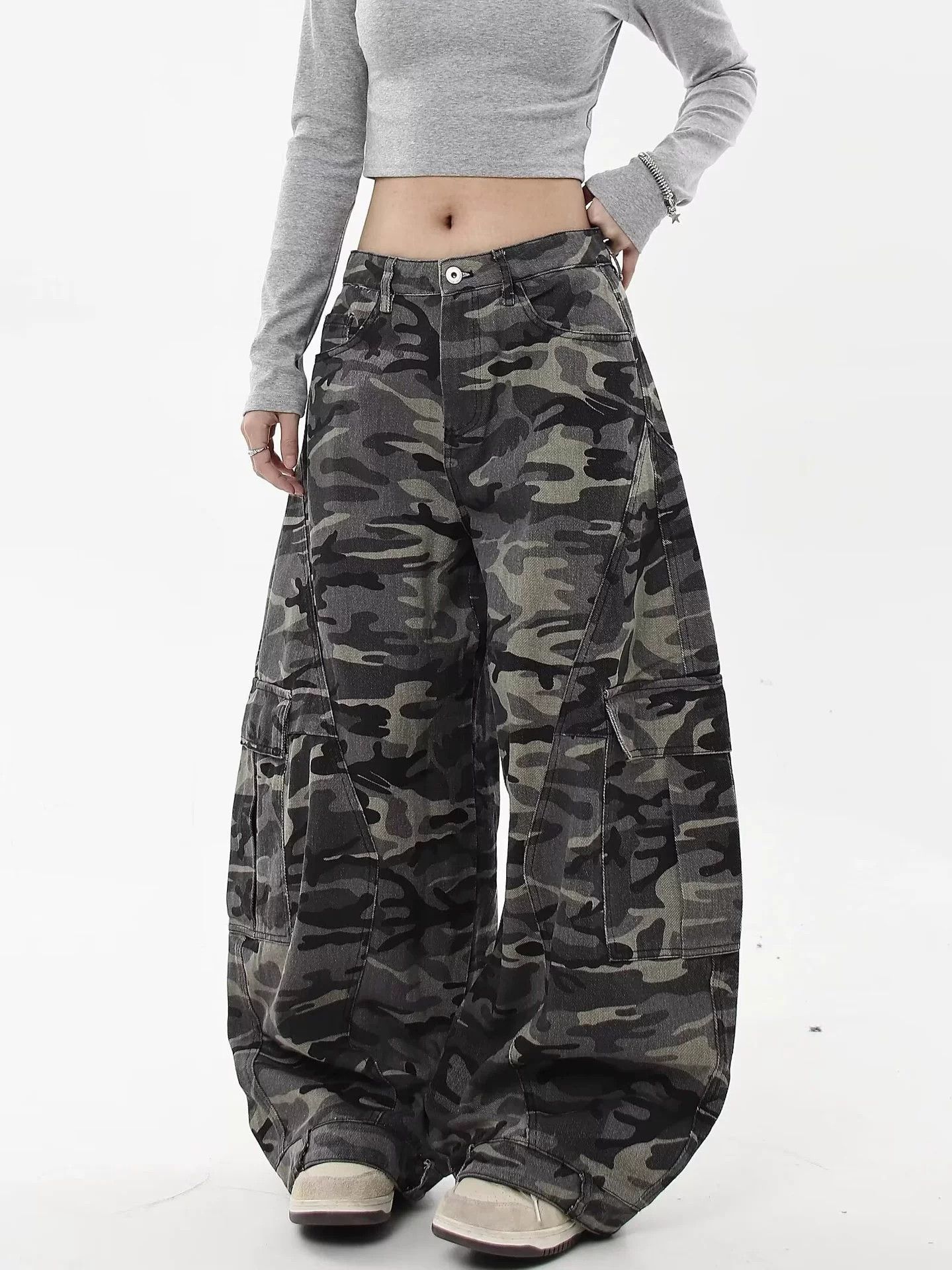 Japanese Brand × Jean Street multi-pocket camouflage retro cargo machete jeans y2k Size US 32 / EU 48 - 3 Thumbnail
