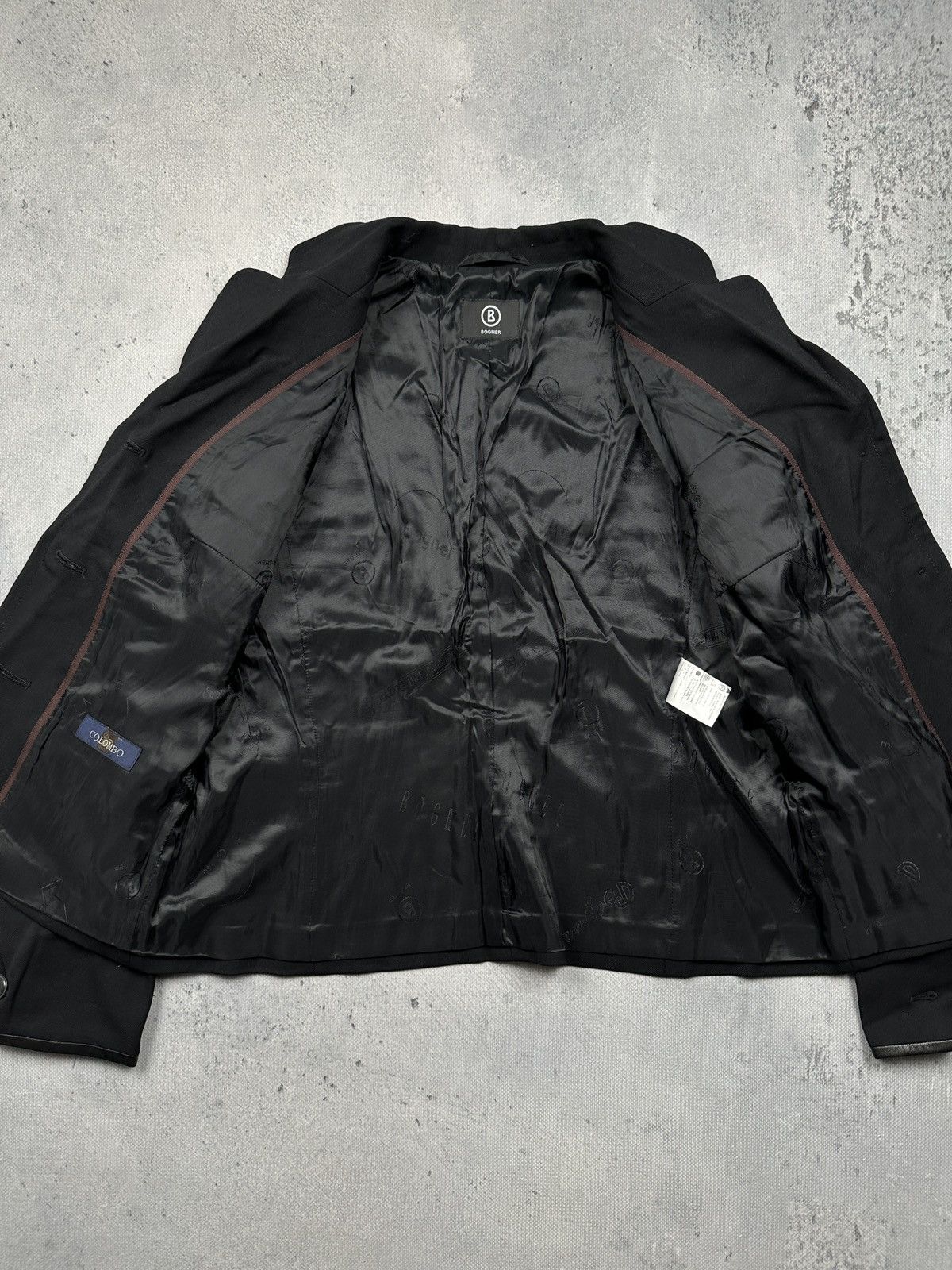 Bogner Rare Vintage Bogner Wool-Blend Tailored Jacket Leather Trim Size L / US 10 / IT 46 - 8 Thumbnail