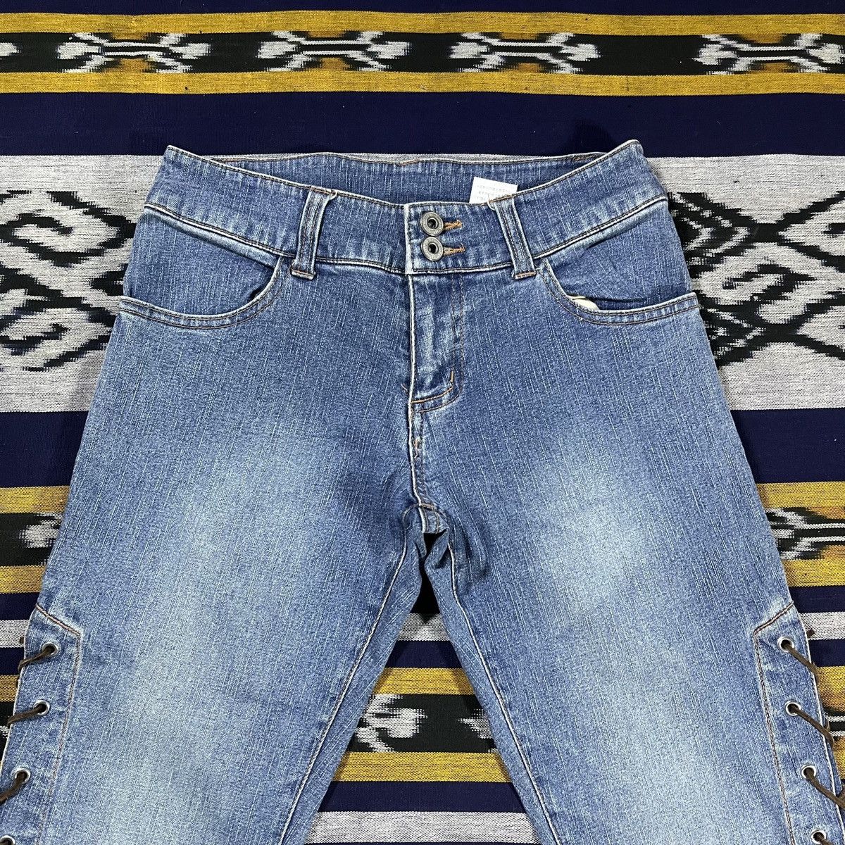 Japanese Brand Flare Denim Pants Lance Up If Six Was Nine Style Size US 27 - 2 Thumbnail