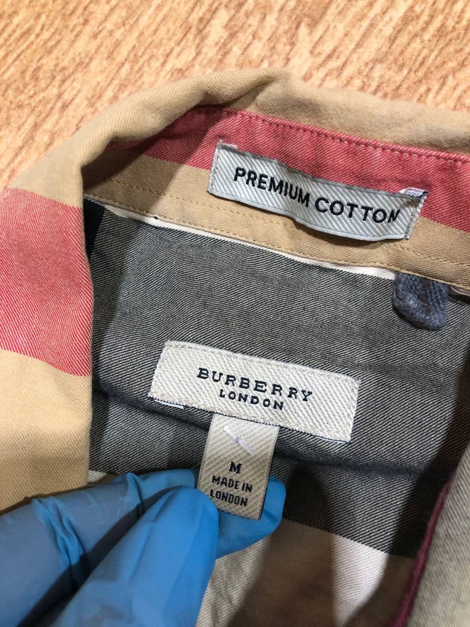 Burberry Burberry Beige Check Cotton Button Front Shirt Size US M / EU 48-50 / 2 - 2 Thumbnail