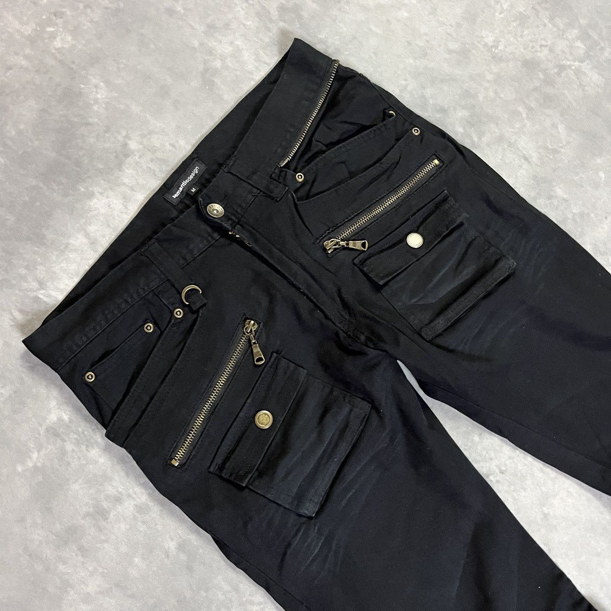 semanticdesign 2000s Semantic Design Multi Zip Stacked Cargo y2k Punk Pants Size US 31 - 4 Thumbnail