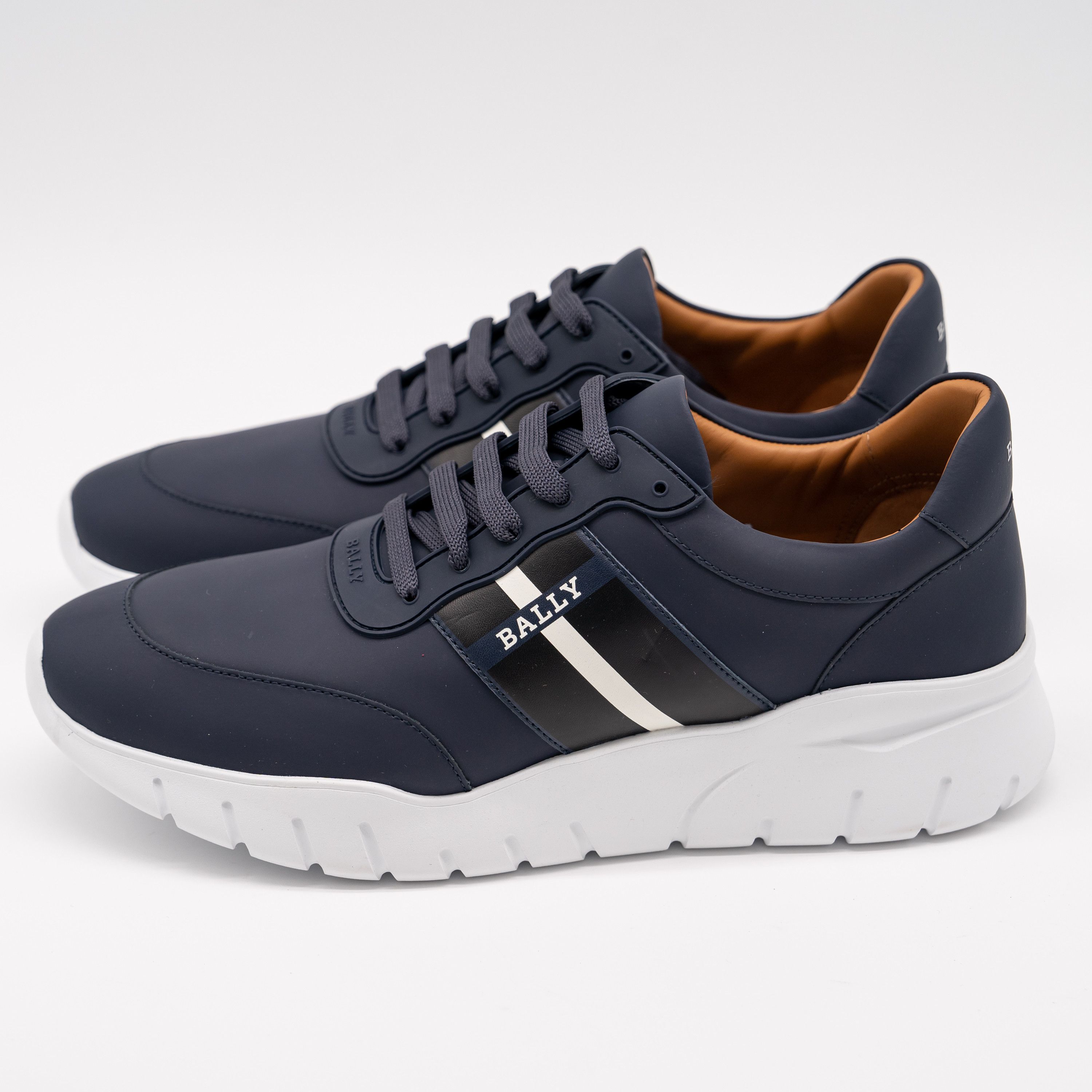 Bally 12 Bally Bronnye Blue Navy Sneakers Leather White Size US 12 / EU 45 - 4 Thumbnail