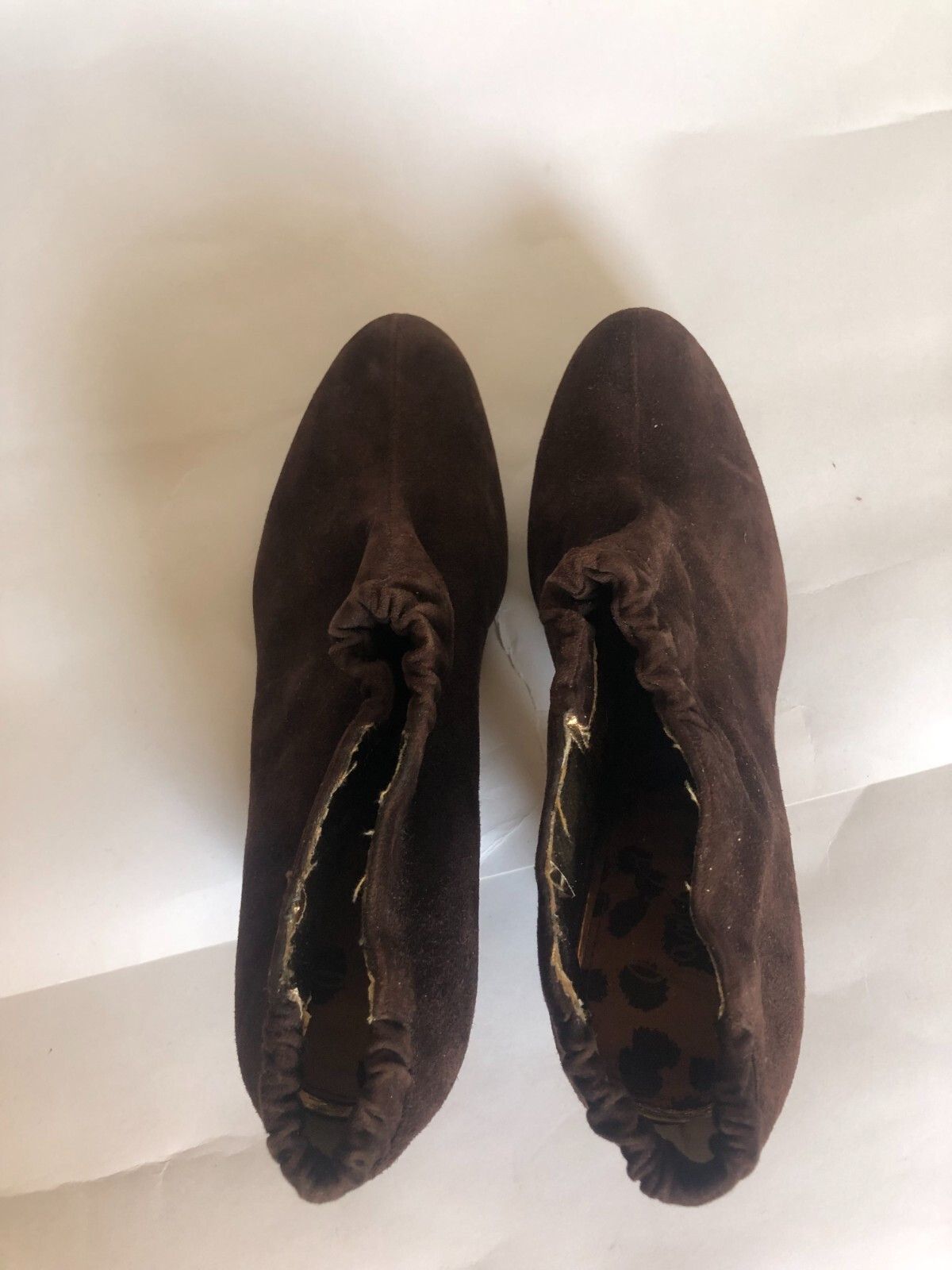 Sam Edelman Women Sam Edelman Brown Suede High Wide Heel Bootie 9M Size US 9 / IT 39 - 7 Thumbnail