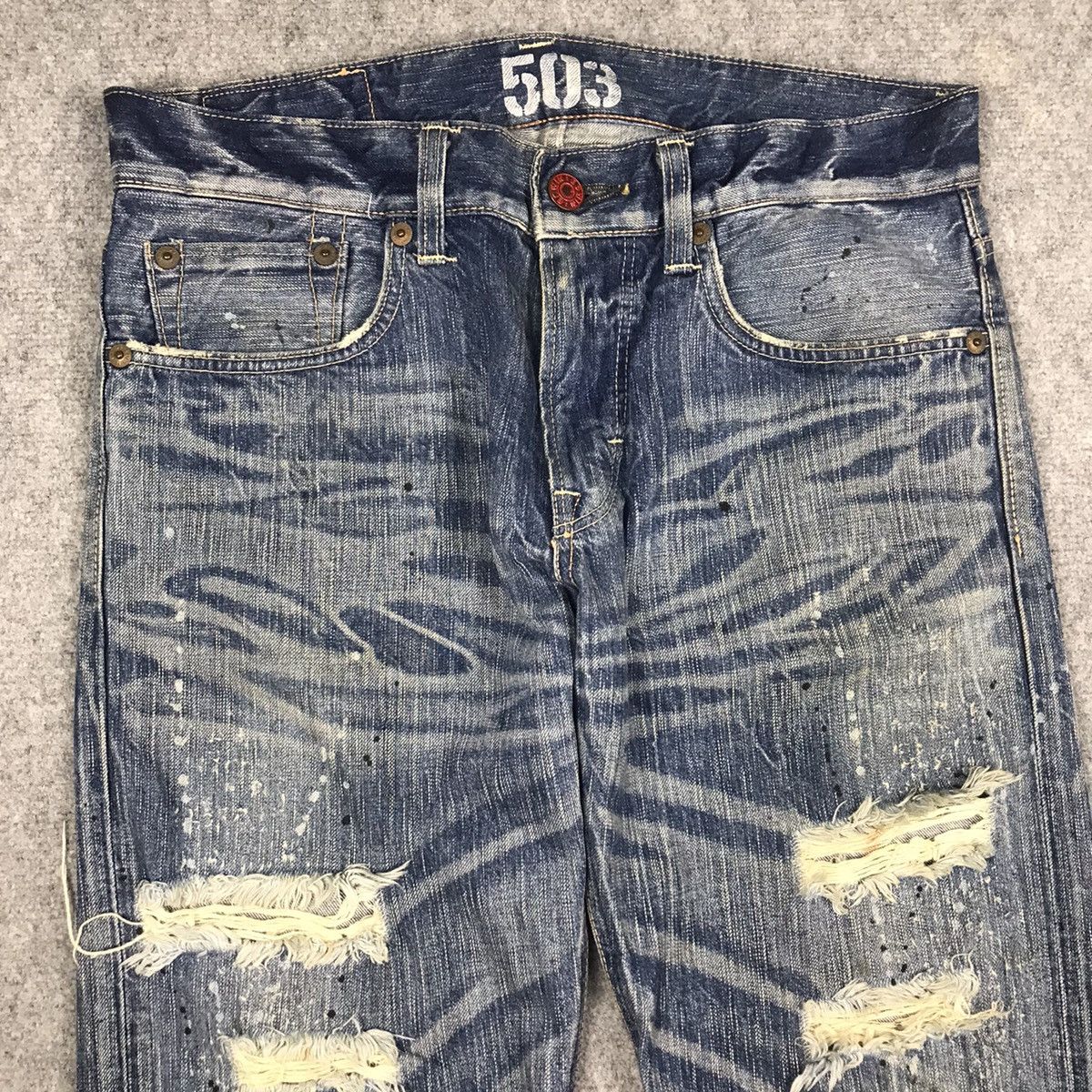 Blue Blue Japan × If Six Was Nine × Japanese Brand FLARE DISTRESSED👽EDWIN 503 JAPAN BOOTCUT DENIM PANTS 142 Size US 34 / EU 50 - 8 Thumbnail