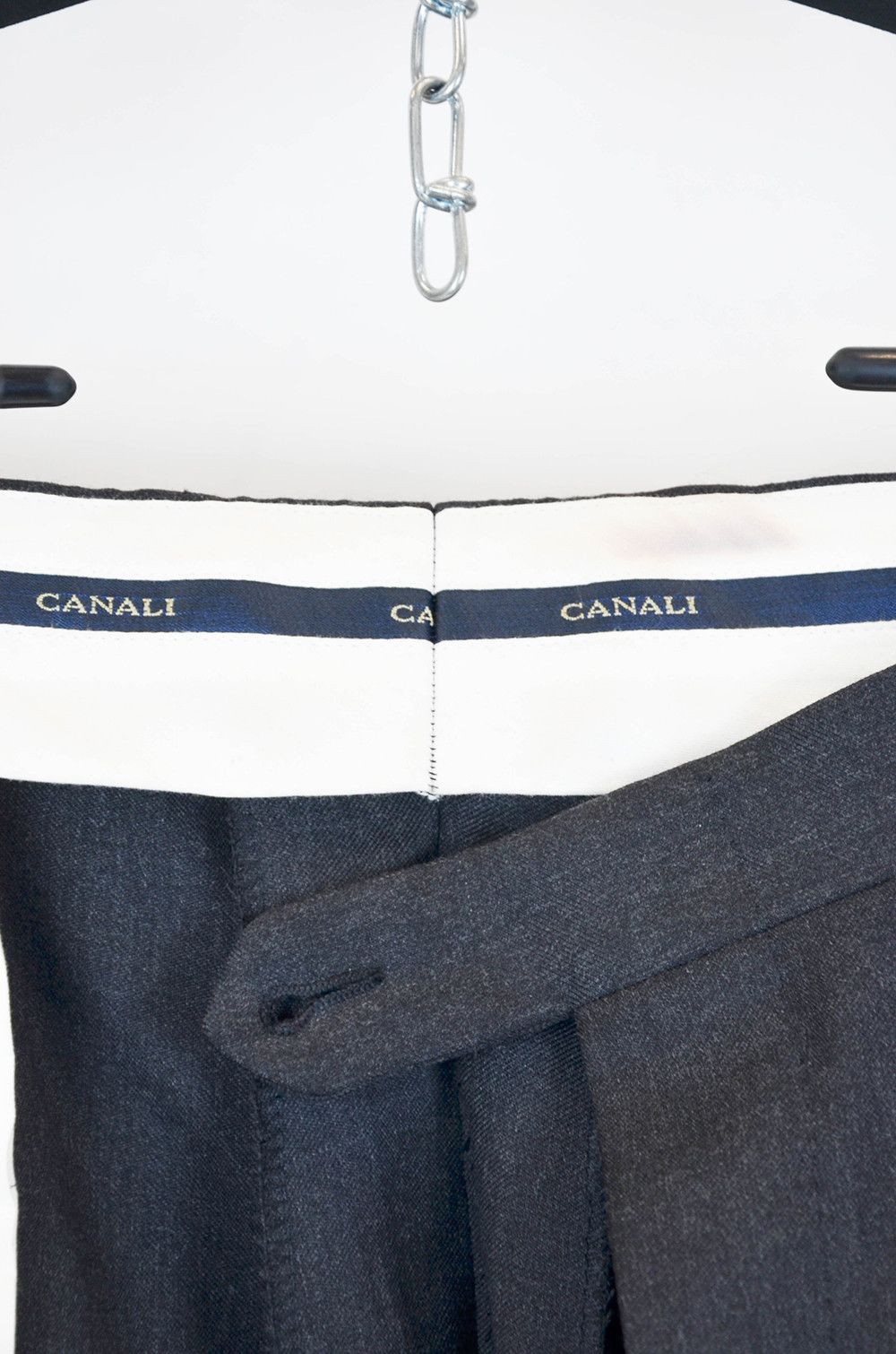 Corneliani Canali Classic Wool Trousers – Charcoal Gray – Size 56R Size 46R - 9 Thumbnail