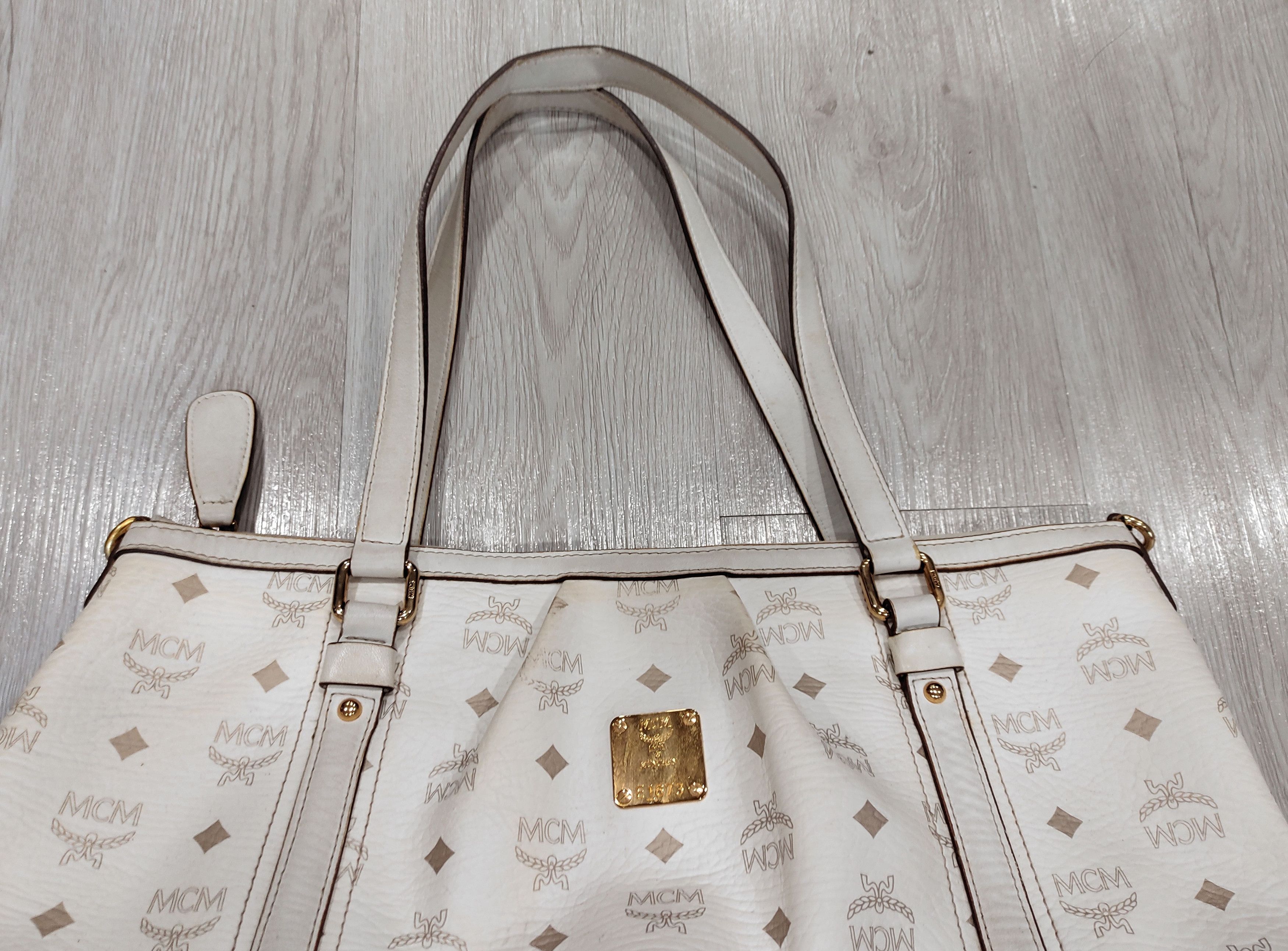 MCM Mcm White Visetos Tote Bag Size ONE SIZE - 8 Thumbnail