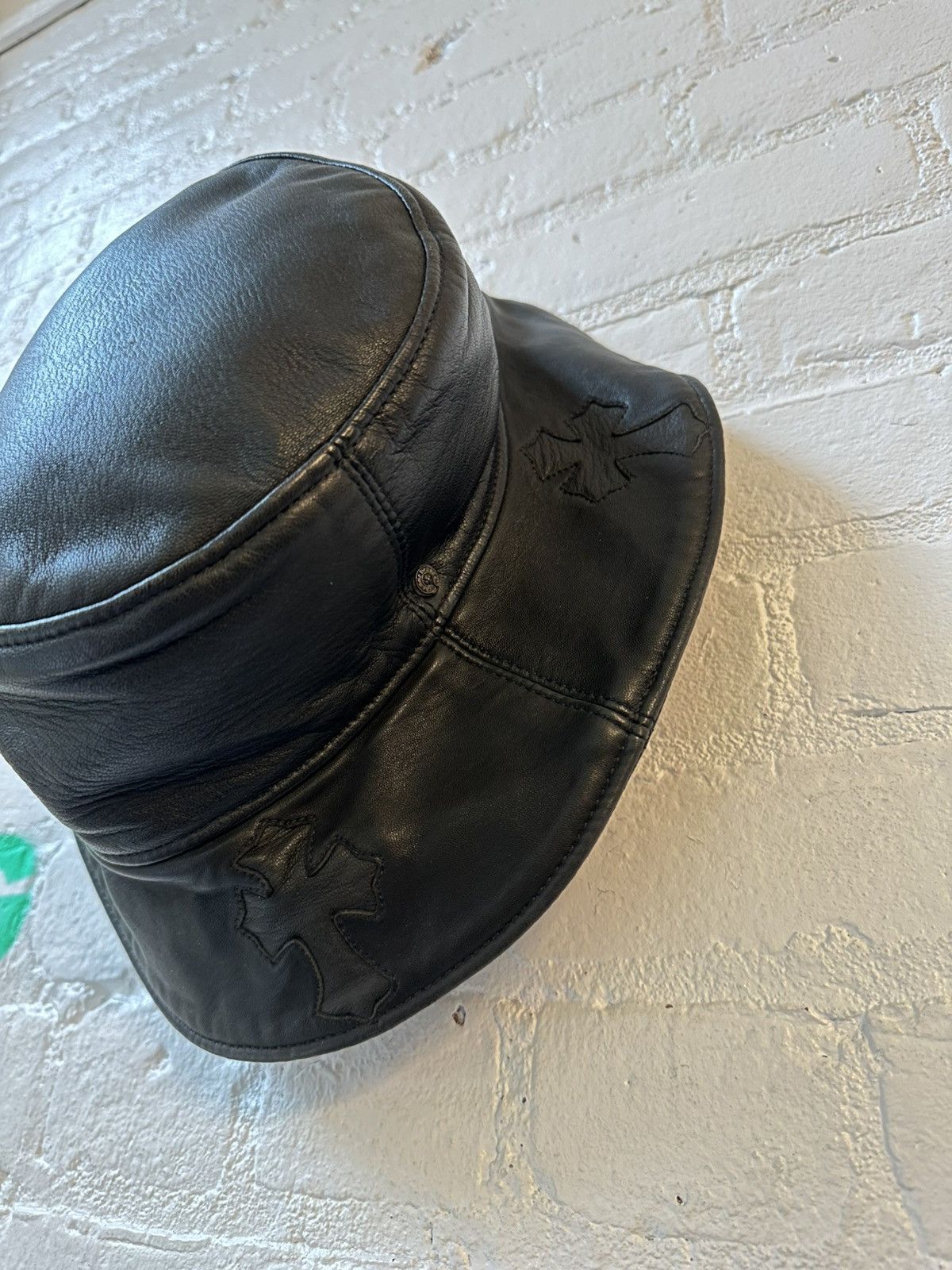 Chrome Hearts CHROME HEARTS PATCHED LEATHER BUCKET HAT Size ONE SIZE - 2 Thumbnail