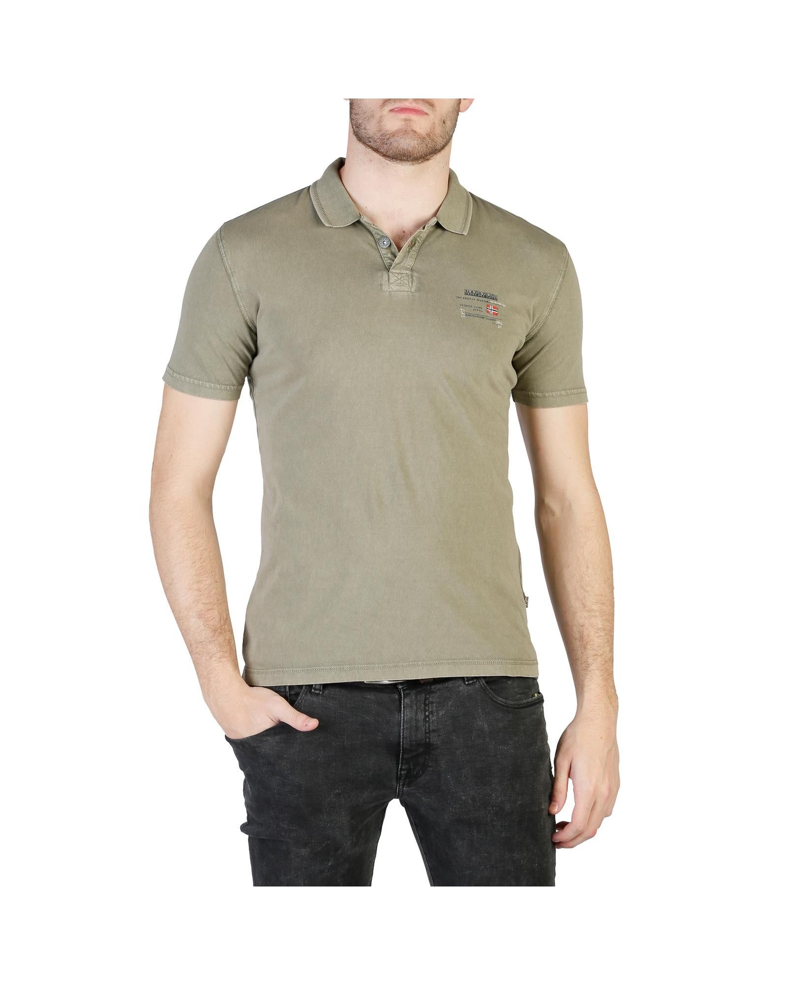 image of Napapijri Button Fastening Polo Shirt With Short Sleeves in Green, Men's (Size Small)