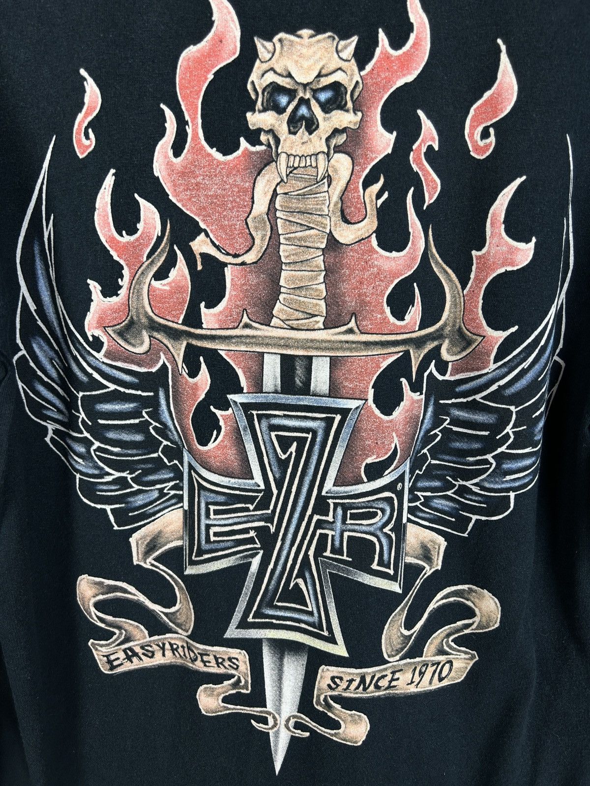 Band Tees 00s Vintage Easyriders Harley Biker Flame Long Sleeve L Size US M / EU 48-50 / 2 - 6 Thumbnail