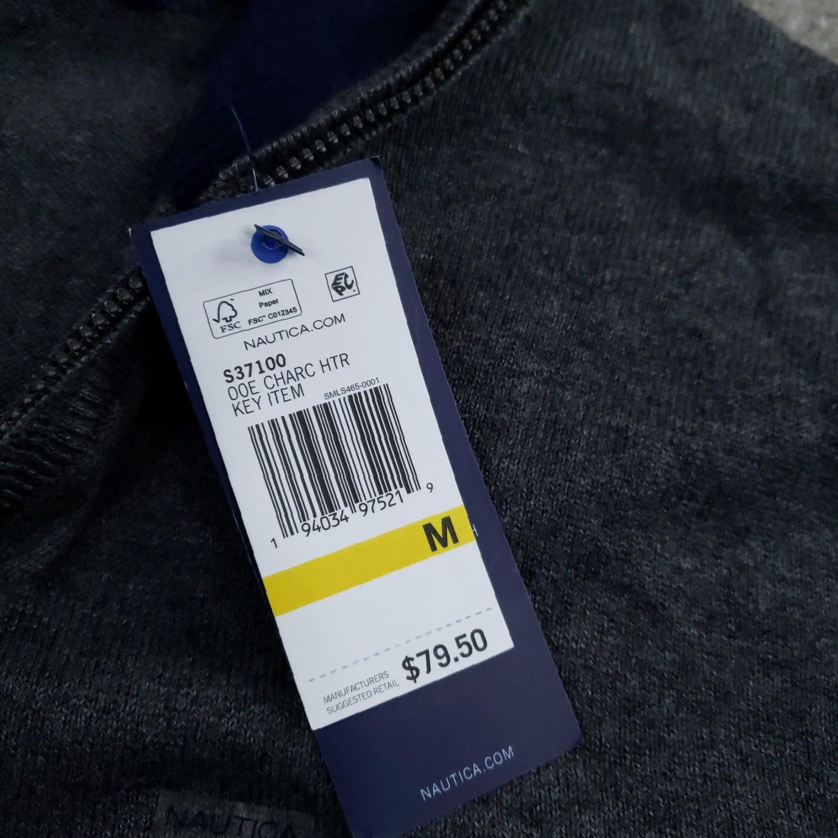 Nautica Nautica Navtech Sweater Mens Medium Gray Quarter Zip Pullover Mock Neck Size US M / EU 48-50 / 2 - 6 Thumbnail