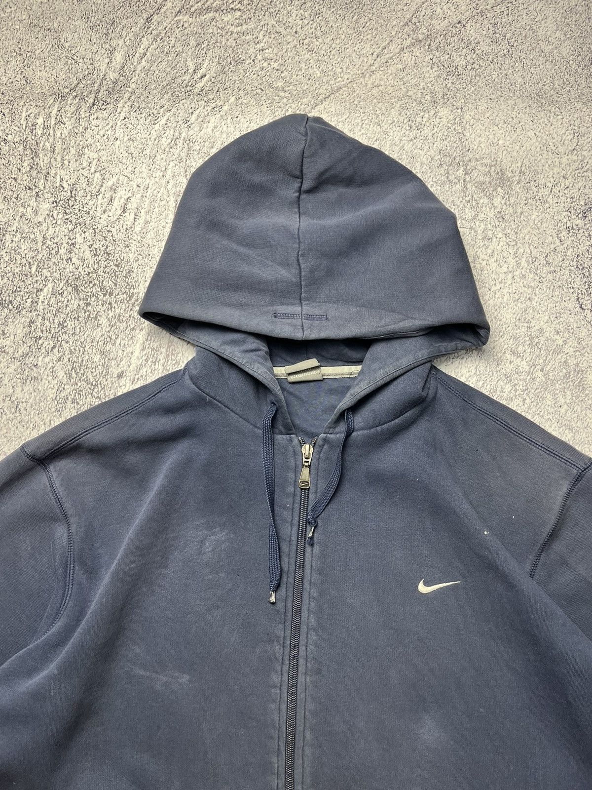 Nike Vintage Nike Distressed Zip Up Hoodie Swoosh Drill Size US L / EU 52-54 / 3 - 12 Thumbnail