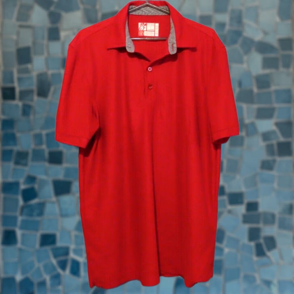 Vintage Chick-Fil-A Polo Shirt Men Red L Recycled Fabric Oobe odbe Polo Shirt Mens Red Large Recycled Fabric Chick-Fil-A Team Style Employee Size US L / EU 52-54 / 3 - 1 Thumbnail