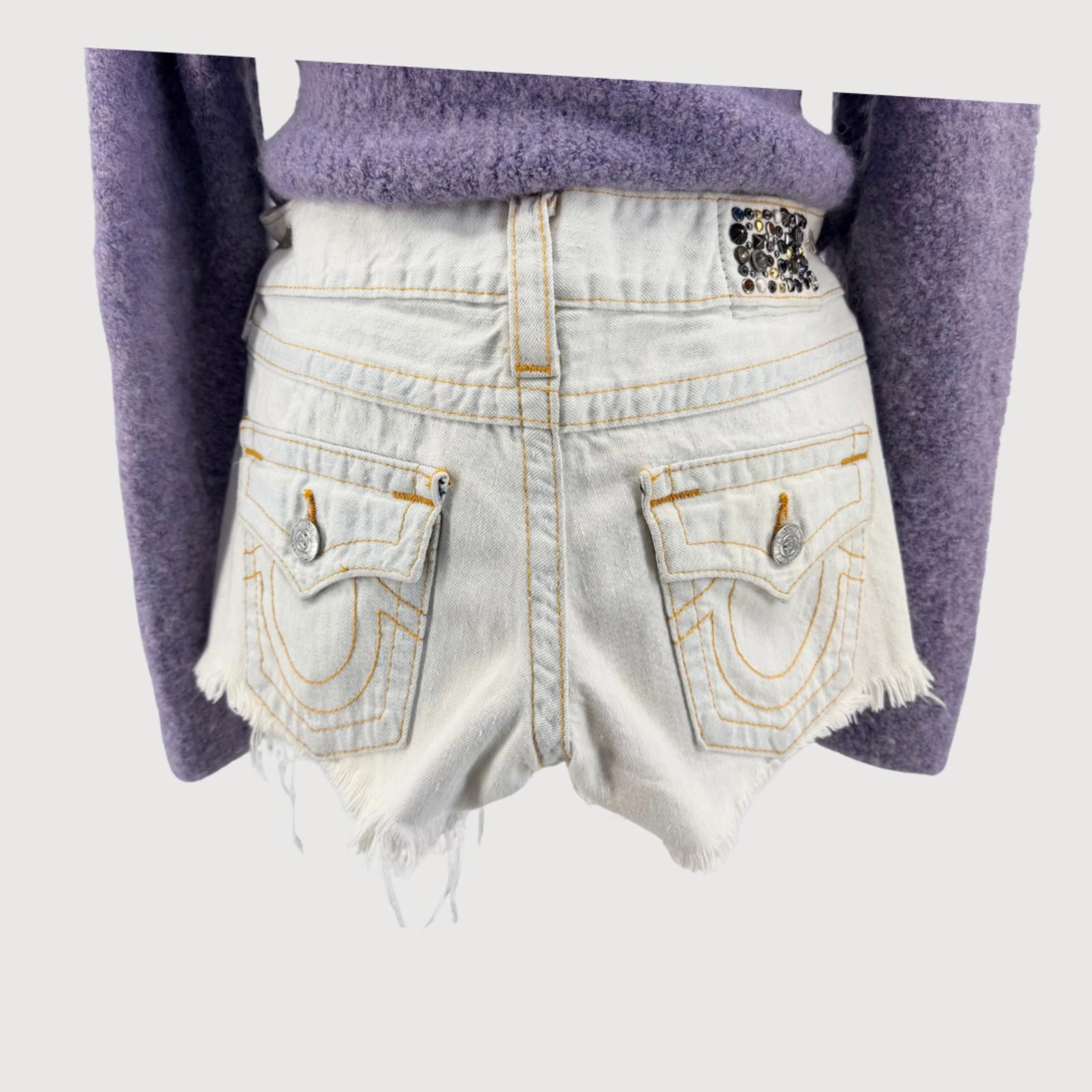 True Religion True Religion Keira Low Rise Cutoff Shorts Y2K 27 Size 27" / US 4 / IT 40 - 1 Thumbnail