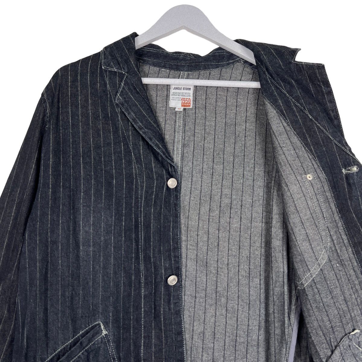 Japanese Brand 🔥 JUNGLE STORM HIKORY STRIPE CHORE JACKET Size US M / EU 48-50 / 2 - 10 Thumbnail