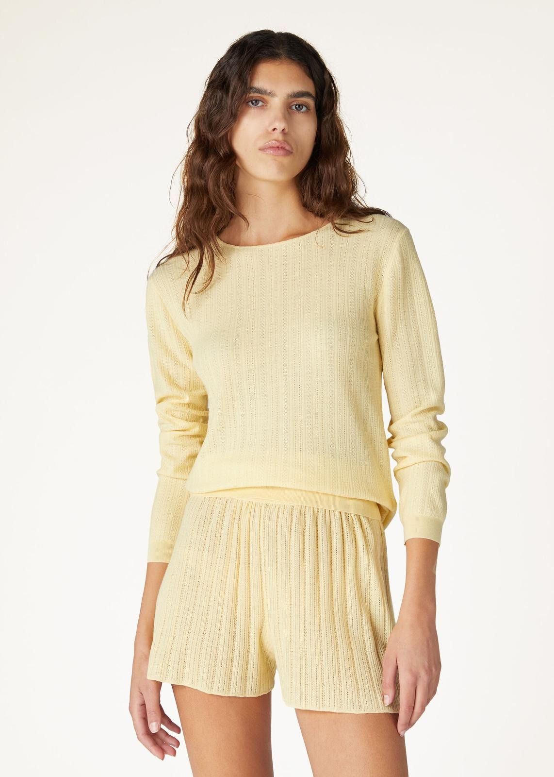 Loro Piana o1srvl11e0425 FAN6384 Cocooning Scoop Neck Sweater in Yellow Size M / US 6-8 / IT 42-44 - 1 Thumbnail