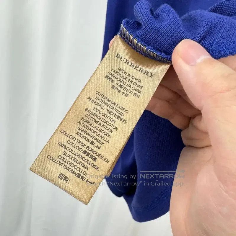 Burberry Burberry Blue Cotton Short Sleeve Polo Shirt. Size M / US 6-8 / IT 42-44 - 6 Thumbnail