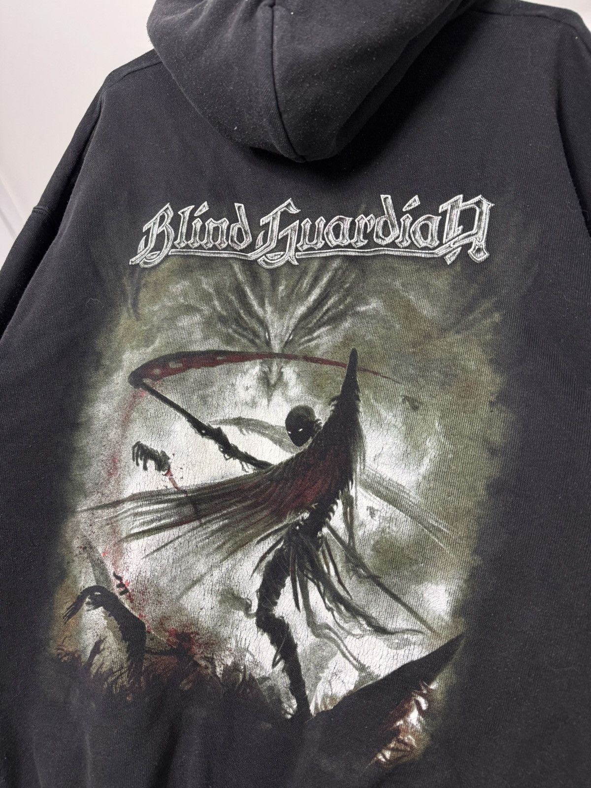 Band Tees × Vintage Vintage Blind Guardian Black Metal Washed Hoodie Boxy Fit XL Size US XL / EU 56 / 4 - 11 Thumbnail