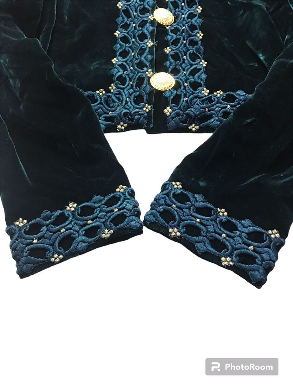 Givenchy Givenchy Green Velvet Embellished Jacket Size L / US 10 / IT 46 - 6 Thumbnail
