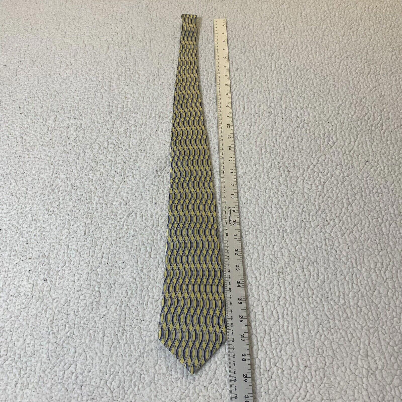 Other Umo Lorenzo Men's Tie Yellow Blue Grey Italian Design Size ONE SIZE - 7 Thumbnail