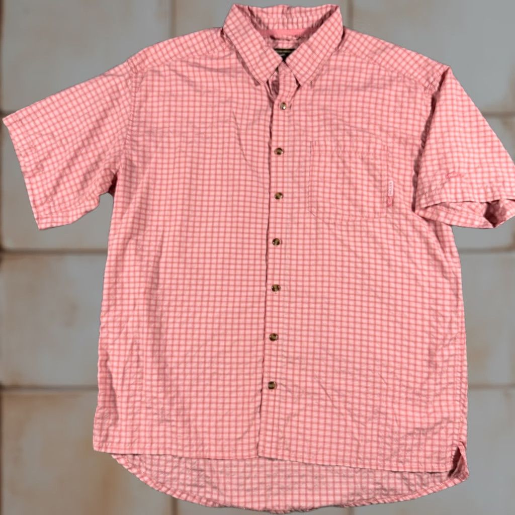 CO Drake Clothing Co Mens Large Pink Gingham Button Shirt Performance Size US L / EU 52-54 / 3 - 1 Thumbnail