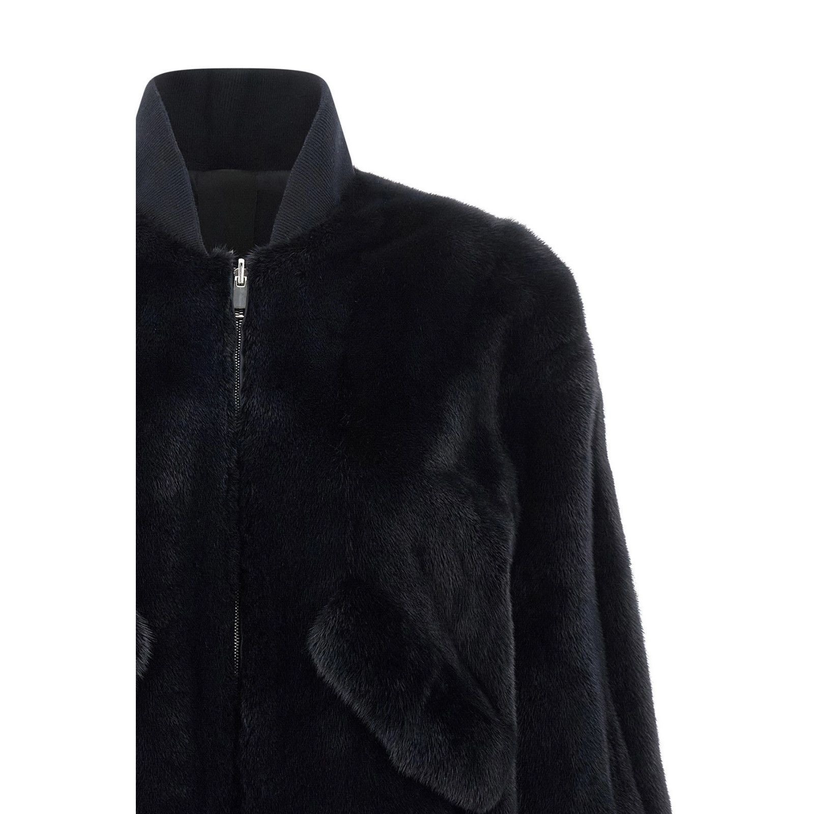 Other BLANCHA Blue Mink Fur Reversible Bomber Jacket New & Authent Size S / US 4 / IT 40 - 4 Thumbnail