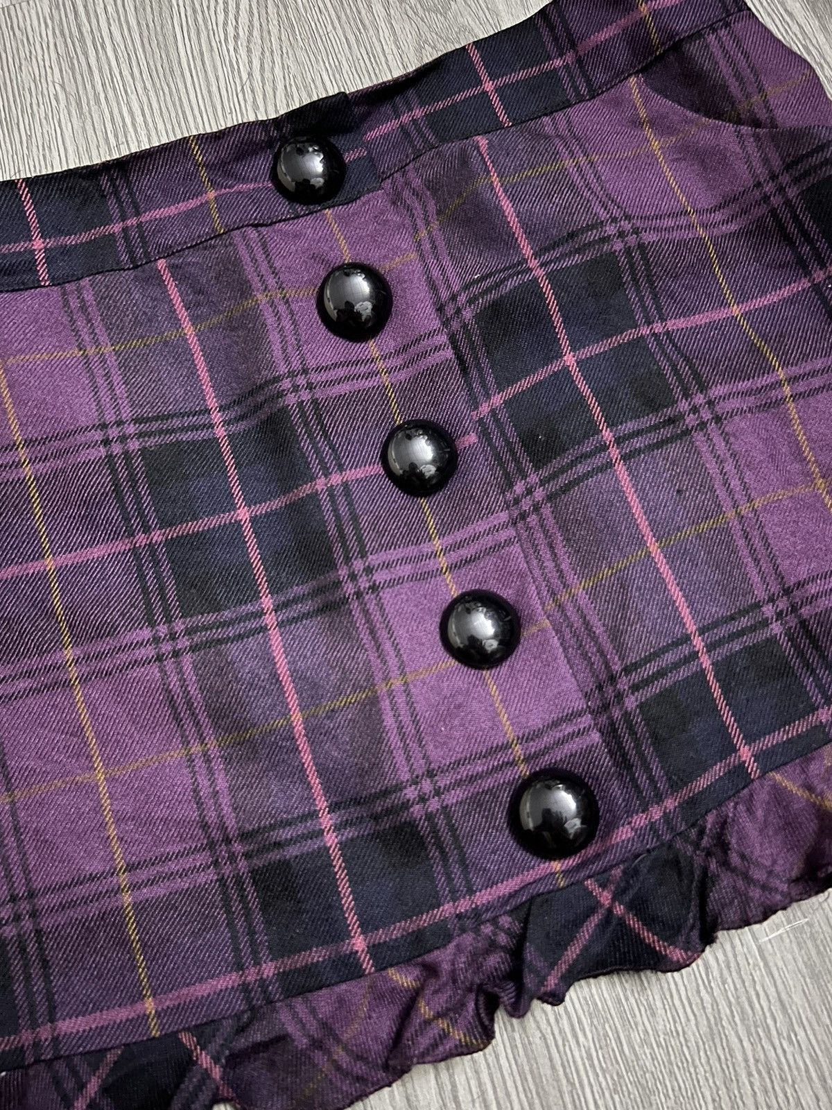 Japanese Brand Y2K Pinky Girl tartan purple skirt 🔮 Size 25" / US 0 / IT 36 - 4 Thumbnail