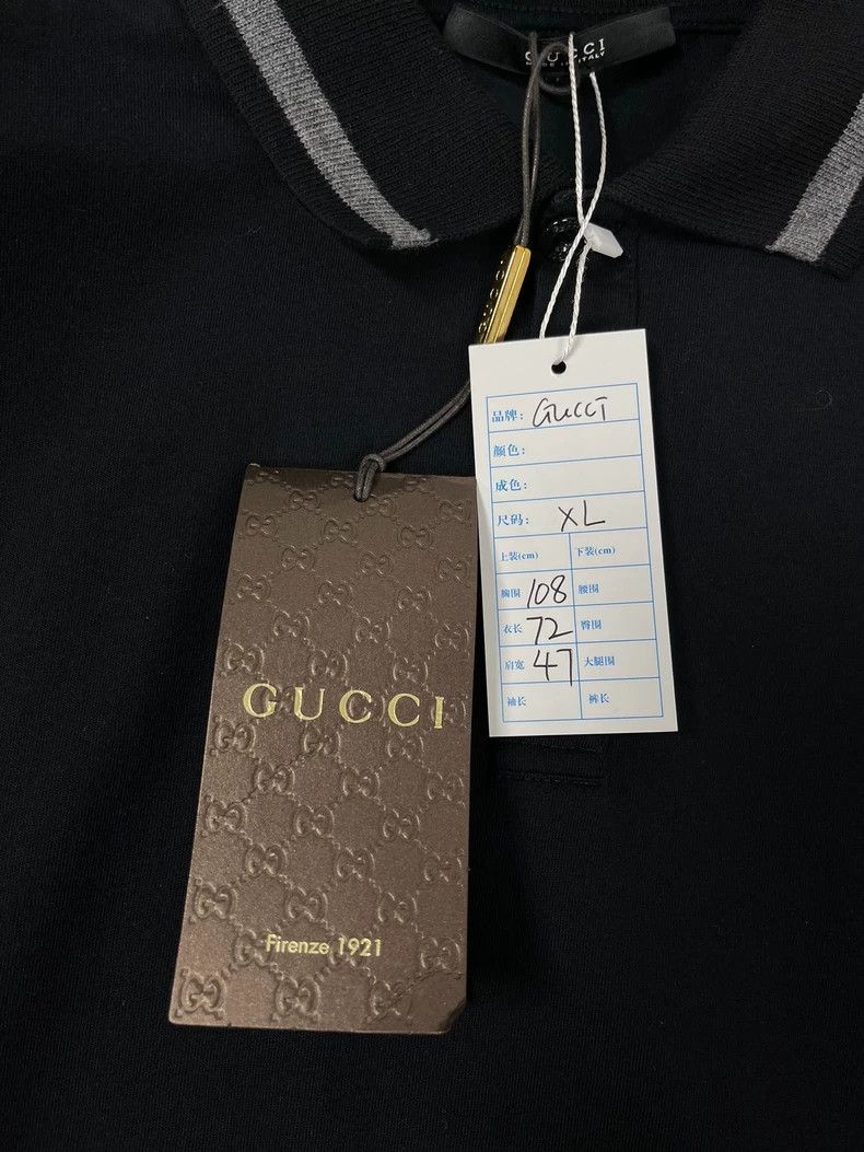 Gucci Gucci Black stitched nylon striped short-sleeved Polo shirt Size US XL / EU 56 / 4 - 4 Thumbnail
