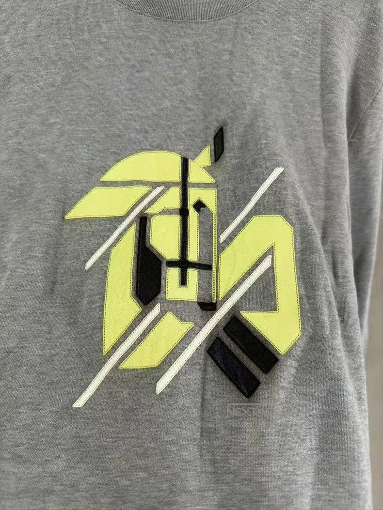 Hermes Hermes Yellow Leather Patchwork Pony Sweatshirt Size US M / EU 48-50 / 2 - 5 Thumbnail