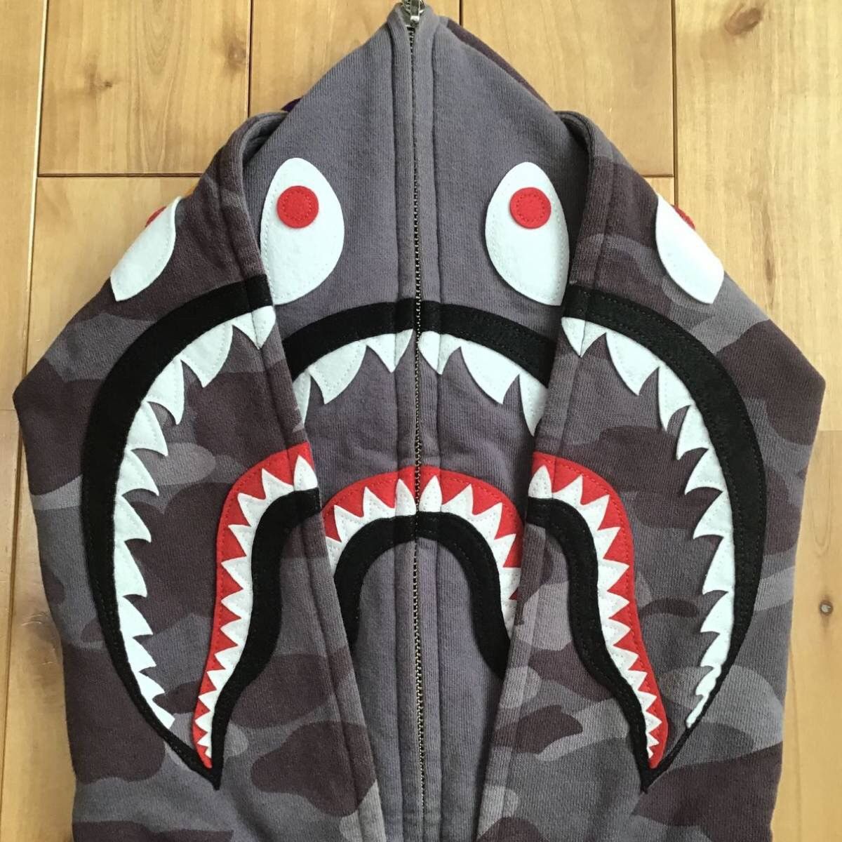 Bape BAPE Color camo double shark full zip hoodie Burgundy APE Size US L / EU 52-54 / 3 - 3 Thumbnail