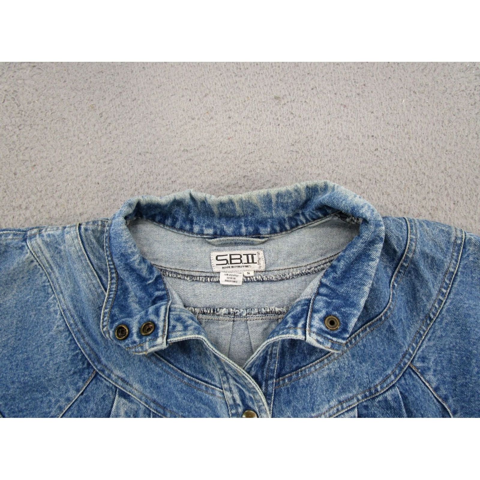 Denime VINTAGE SBII Denim Jacket Pocket 80s 90s Streetwear Women's Size S Blue Jacket Women Size S / US 4 / IT 40 - 3 Thumbnail